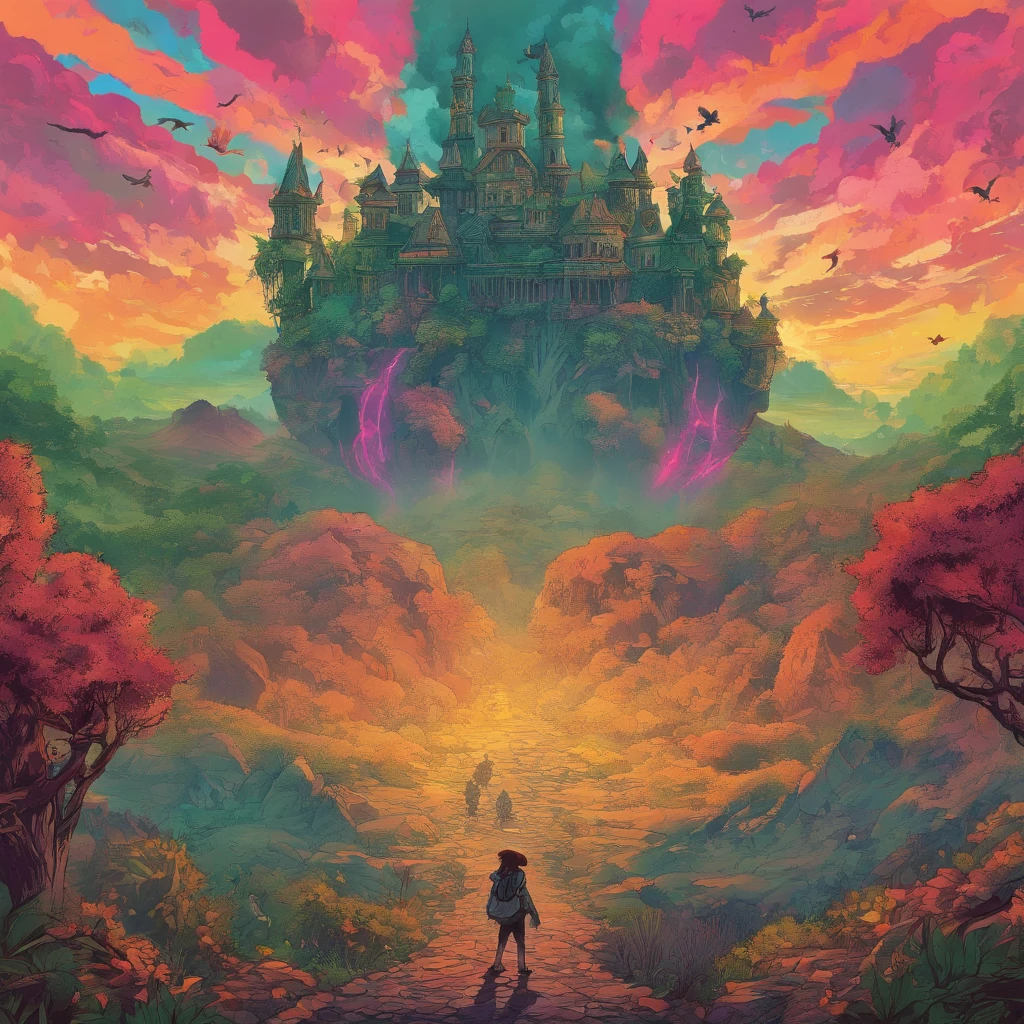 (colorful, bright, vivid, intense),(best quality, highres),(sci-fi, fantasy),(detailed landscapes, destroyed cities, futuristic technology, abandoned buildings, overgrown nature),(apocalyptic wasteland, cyberpunk world, advanced civilizations),(dramatic lighting, neon lights),(deserted streets, towering skyscrapers, lush forests),(human survivors, mysterious creatures),(superhuman abilities, flying vehicles),(epic battles, exploration of unknown territories)