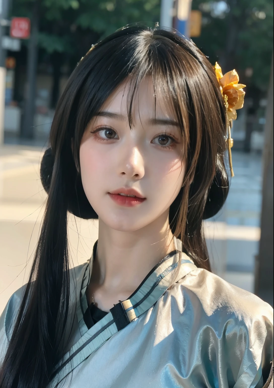 best quality,masterpiece,illustration,an Very detailed and beautiful,Very detailed,CG,Unite,8k wallpaper,Astonishing,fine details,master,best quality,official art,Very detailed CG Unite 8k wallpaper,absurd,Incredibly ridiculous, File size is huge, super detailed, high resolution, Very detailed, Beautiful and delicate girl, Very detailed eyes and face, Beautiful and delicate eyes, There is light on the face, (Hanfu: 1.1), 1 girl, whole body, whole body Photo, Ru_group，real person