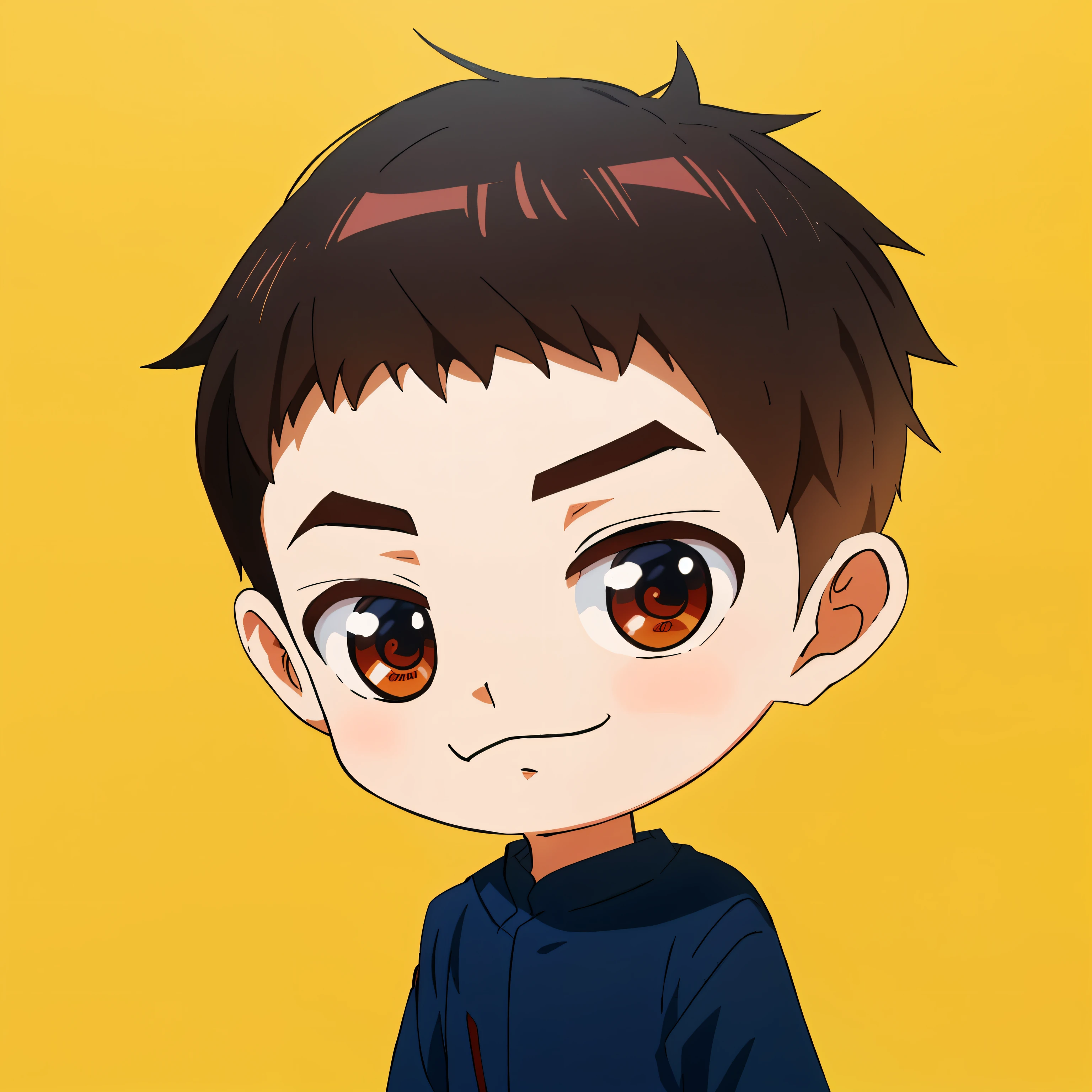 There is a cartoon boy wearing a white shirt and a white shirt, ig studios anime style, Cartoon Art Style, Ruan cute vtuber, webcomic, Cartoon Cute, Inspired by Zhang Han, in an anime style, cartoonish style, inspired by Kim Myeong-guk, In anime style, anime style character, Wan cute Chinese face, brown hair