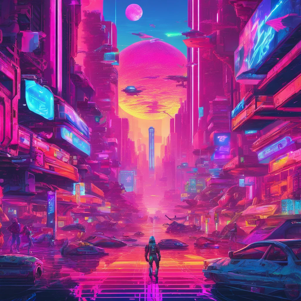 (colorful, bright, vivid, intense),(best quality, highres),(sci-fi, fantasy),(detailed landscapes, destroyed cities, futuristic technology, abandoned buildings, overgrown nature),(apocalyptic wasteland, cyberpunk world, advanced civilizations),(dramatic lighting, neon lights),(deserted streets, towering skyscrapers, lush forests),(human survivors, mysterious creatures),(superhuman abilities, flying vehicles),(epic battles, exploration of unknown territories) star war