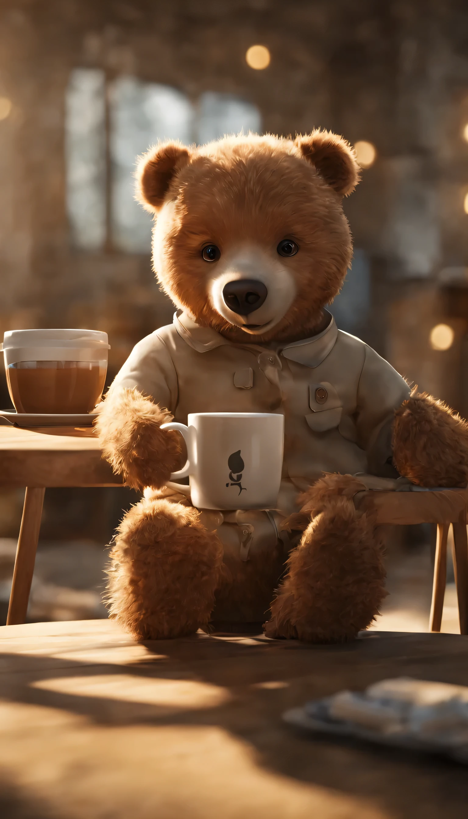 A teddy bear, disguised as an adventurer, is sitting atop a majestic pile of gold coins. The bear's button eyes twinkle with excitement and curiosity, its plush fur shimmering under the soft, golden hue of the surrounding treasure. The pile of coins, glistening with a rich, golden sheen, seems endless, reaching up to the adventurer bear's chest. The scene is bathed in a warm, buttery light, giving the image a whimsical and magical feel.
(Digital Illustration, MASTERPIECE, Best quality, Ultra-detailed, Extremely detailed photo, Cute and whimsical, Warm