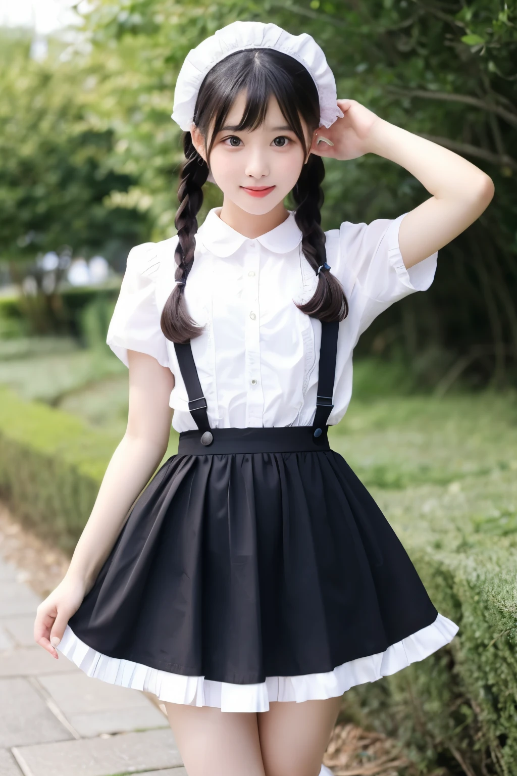 Fluttering skirt whole body girl  Lolita Alice skirt flipping
