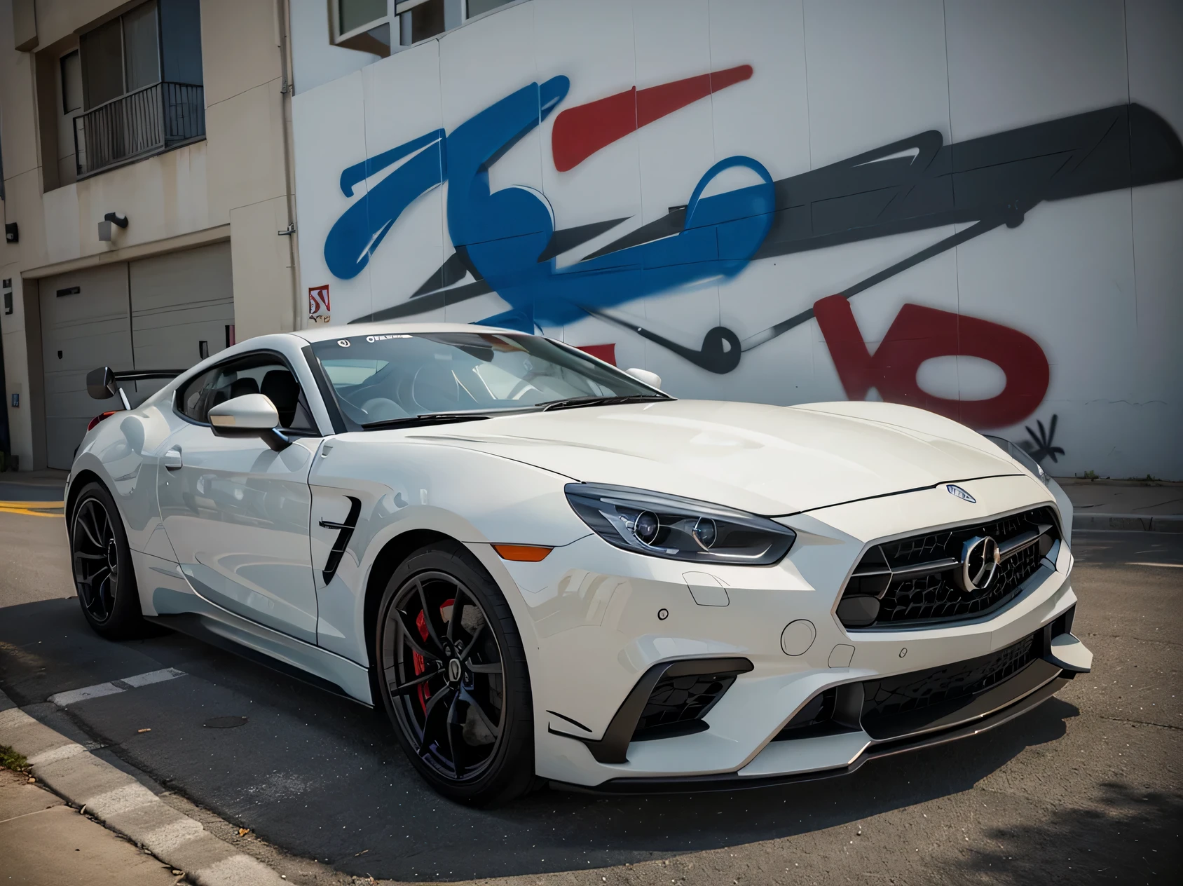 wall graffiti art sports car
