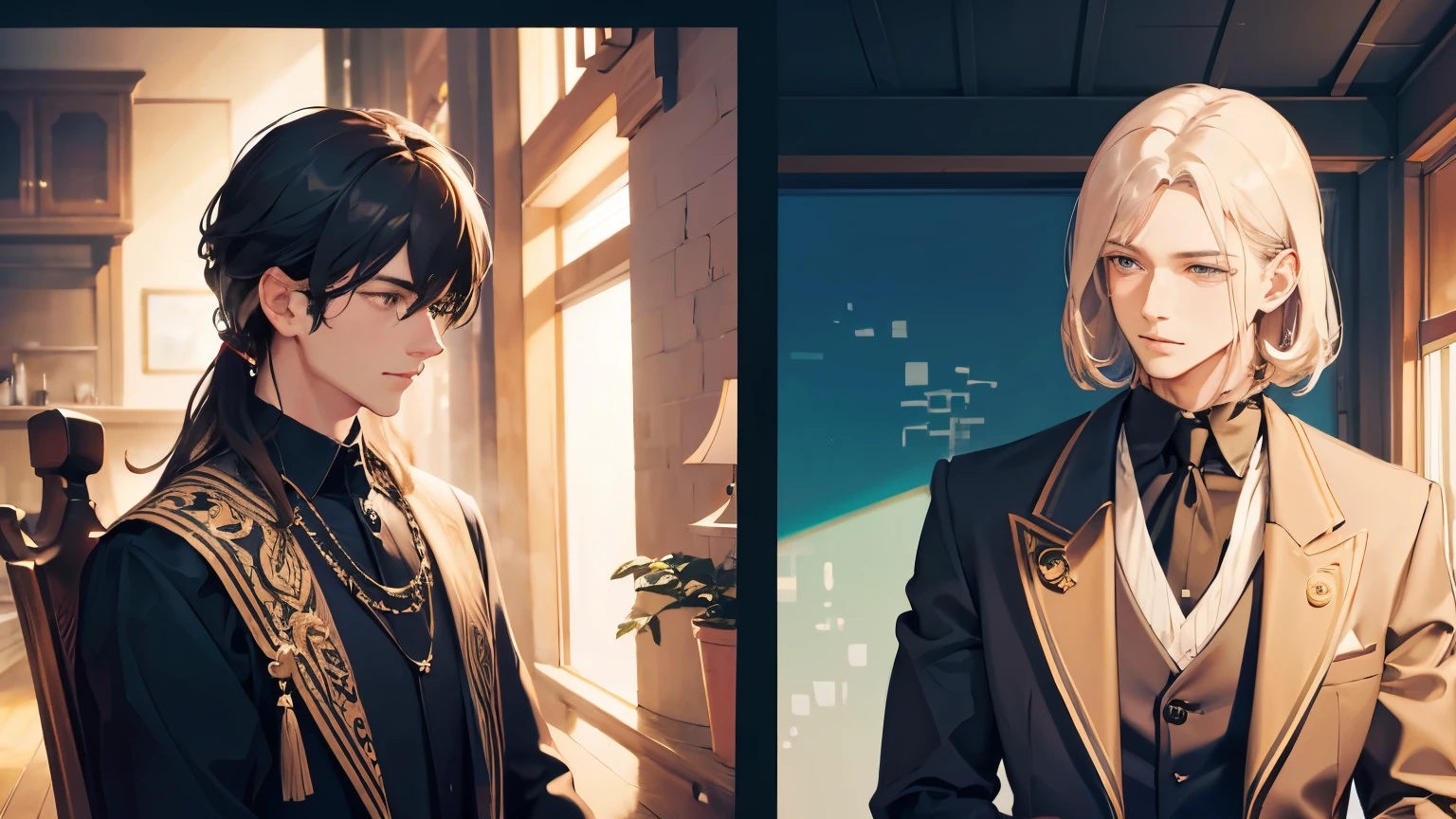 side by side Alignment Handsome guy