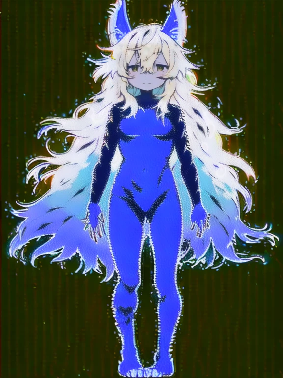 solo, 1boy,「white hair,cerulean blue」long hair,  {{nighthawk mask}},  There&#39;s a man wearing a costume, {fox tail,} {one wing of a crow} Farson!!!!, furry Farson, furry characters, furry anime, Farson, furry paws furry, Furry shots, there is nothing, very hairy, furry artist, upright, [[[Anthropomorphic Nue]]] virtual youtuber, full body