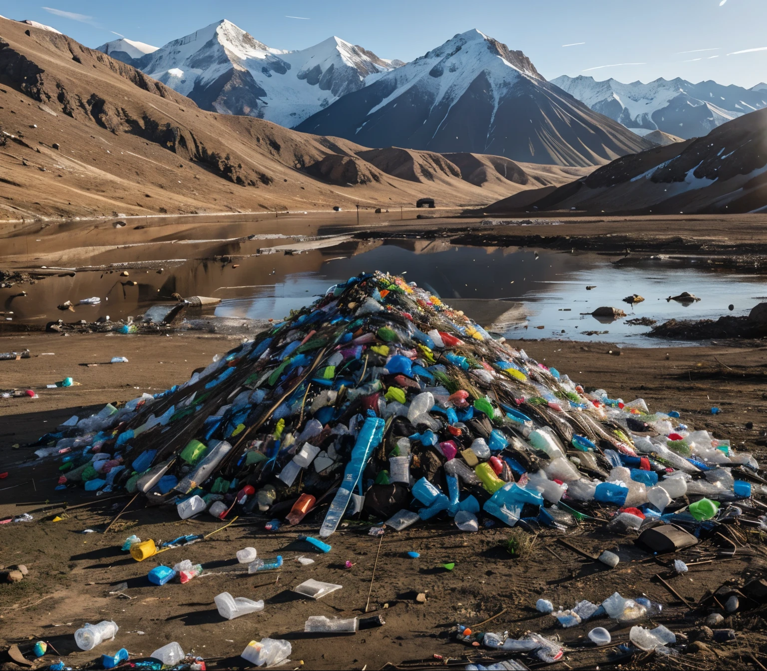 mountain of plastic waste