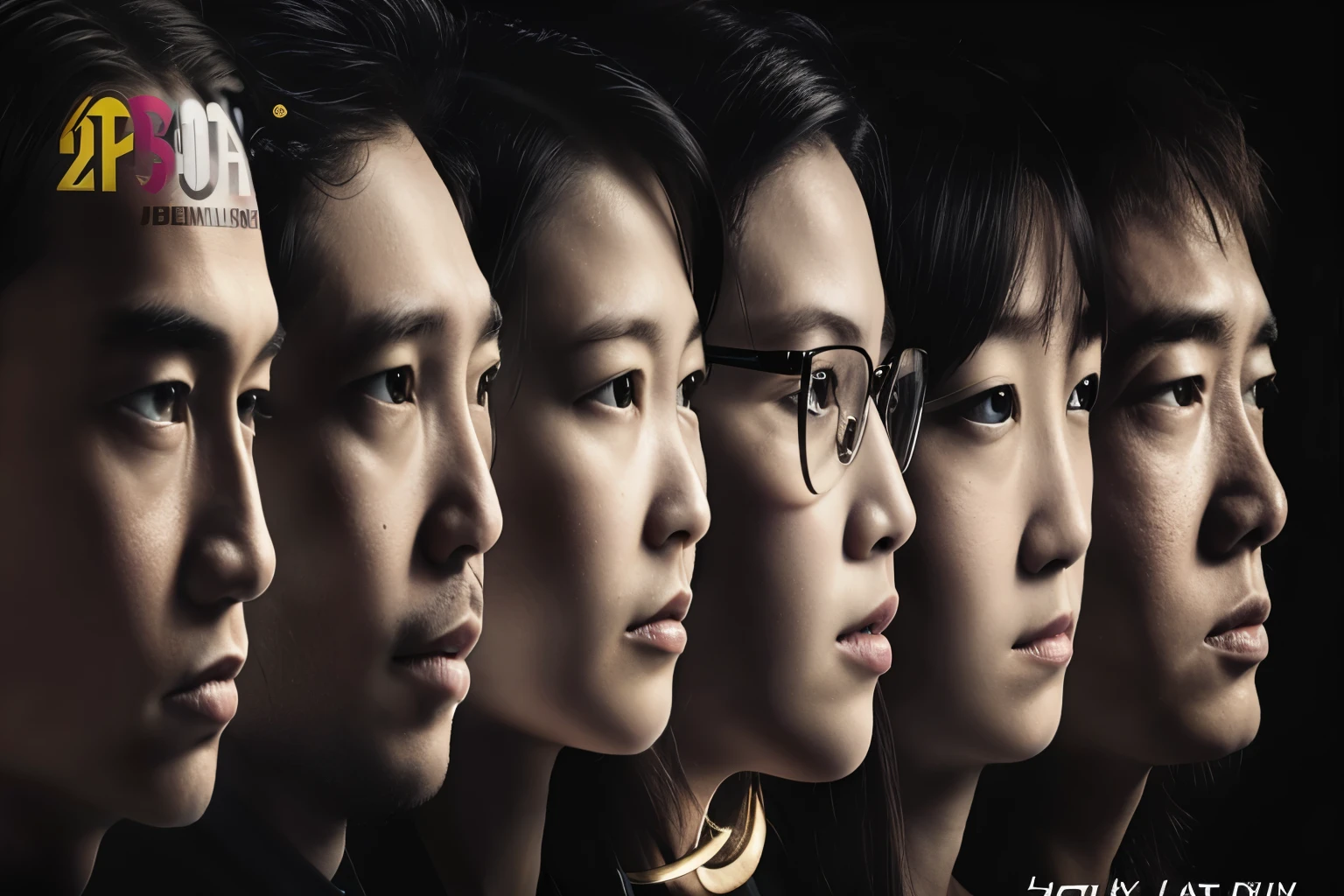 a close up of a poster of a family posing for a picture, official poster, realism artstyle, a poster, antagonist, action film, a picture, absent father, style arcane tv series, poster!!!, inspired by Basuki Abdullah, inspired by Ni Yuanlu, perfect android girl family, style of arcane tv series, an indonesian family portrait