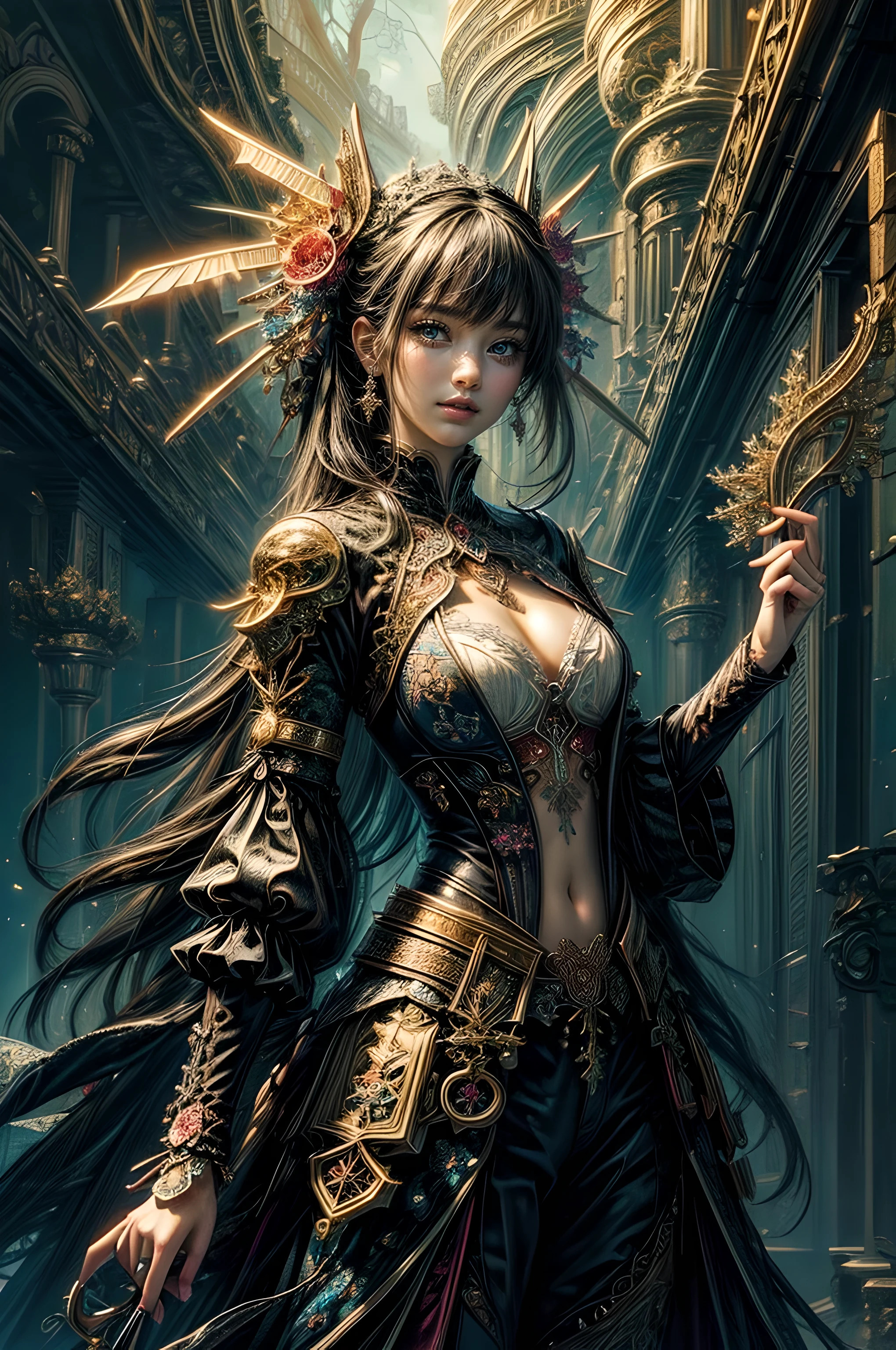 (masterpiece, top quality, best quality, official art, beautiful and aesthetic:1.2), (1girl), extreme detailed,(fractal art:1.3),colorful,highest detailed