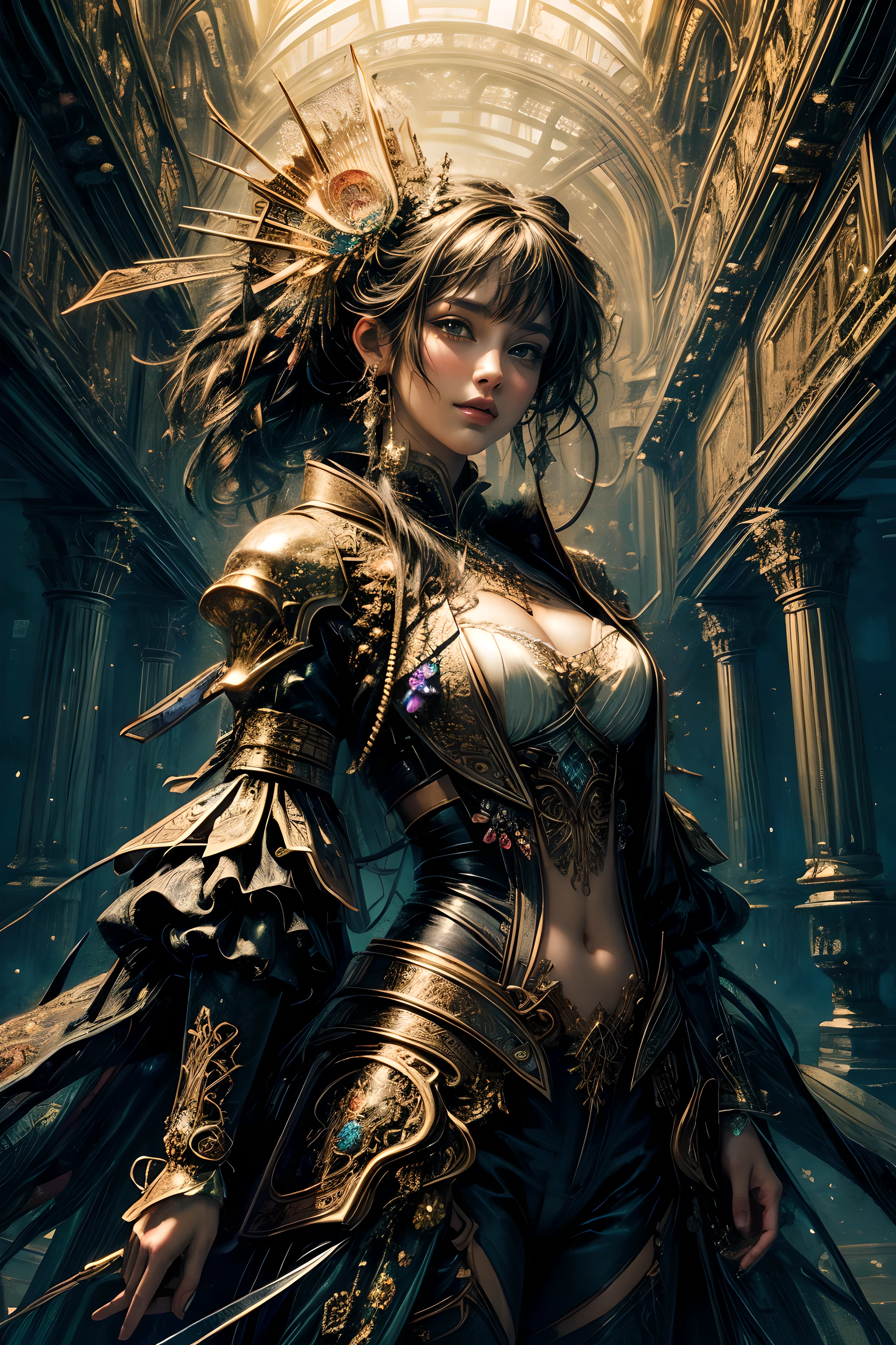 (masterpiece, top quality, best quality, official art, beautiful and aesthetic:1.2), (1girl), extreme detailed,(fractal art:1.3),colorful,highest detailed