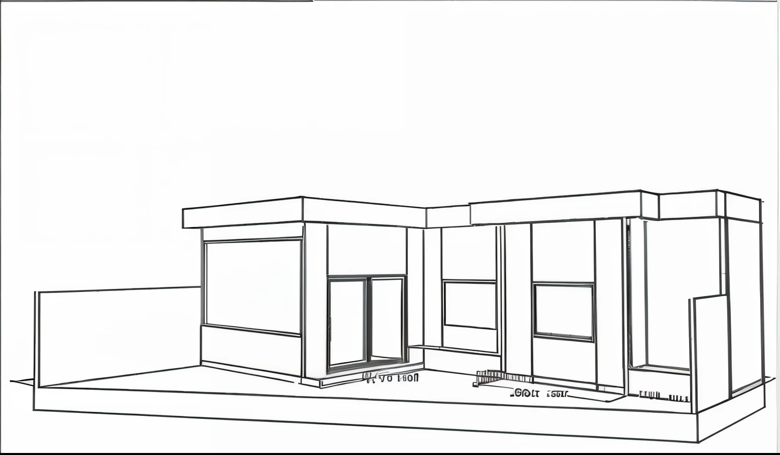 Based on the rendering strokes, it creates a tropical style house facade image , white wall , The door is a sliding glass door , glass doors, There are trees planted in front of the house , facade with wooden slats , 8k quality rendering
