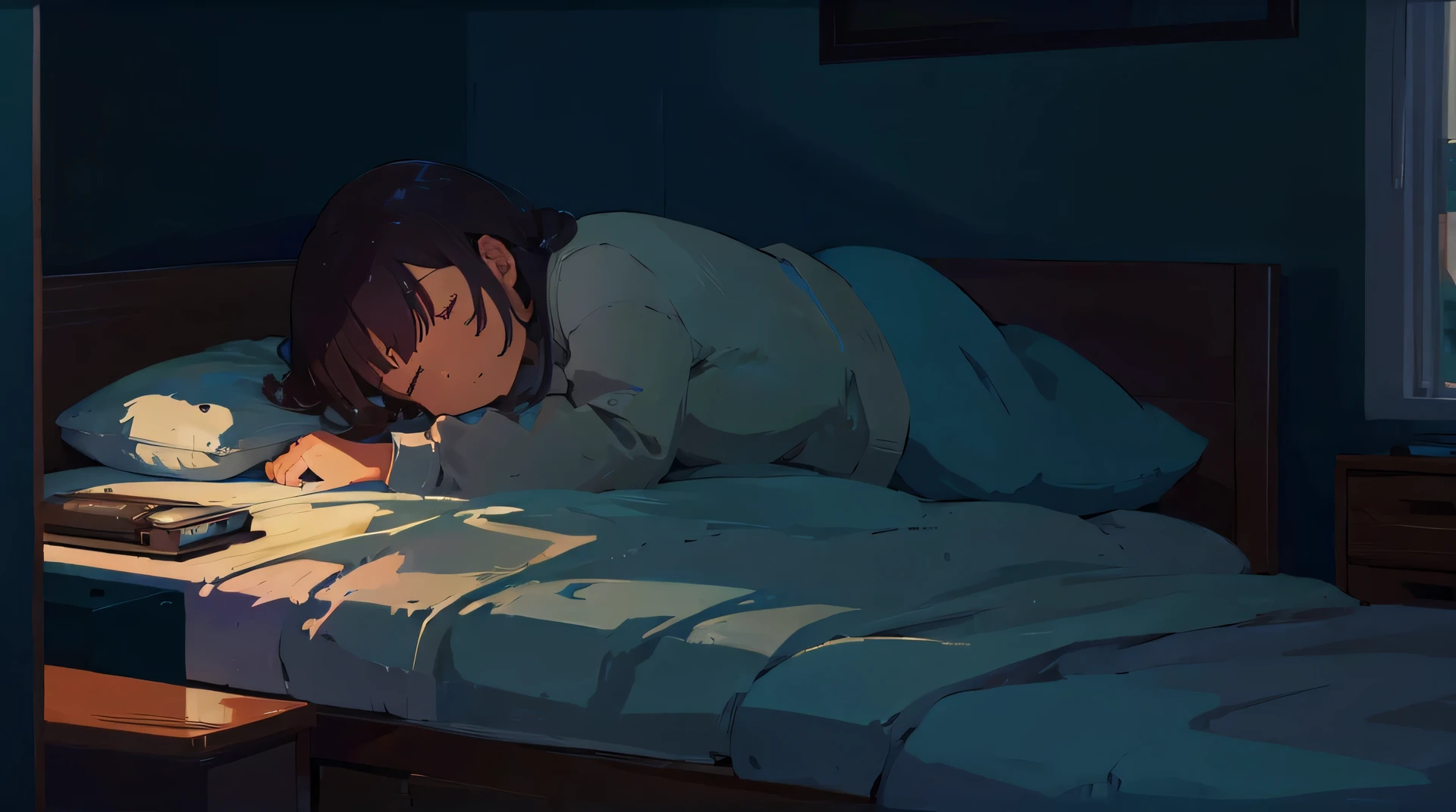 High resolution,High resolution,high quality,morning，girl sleeping in bed