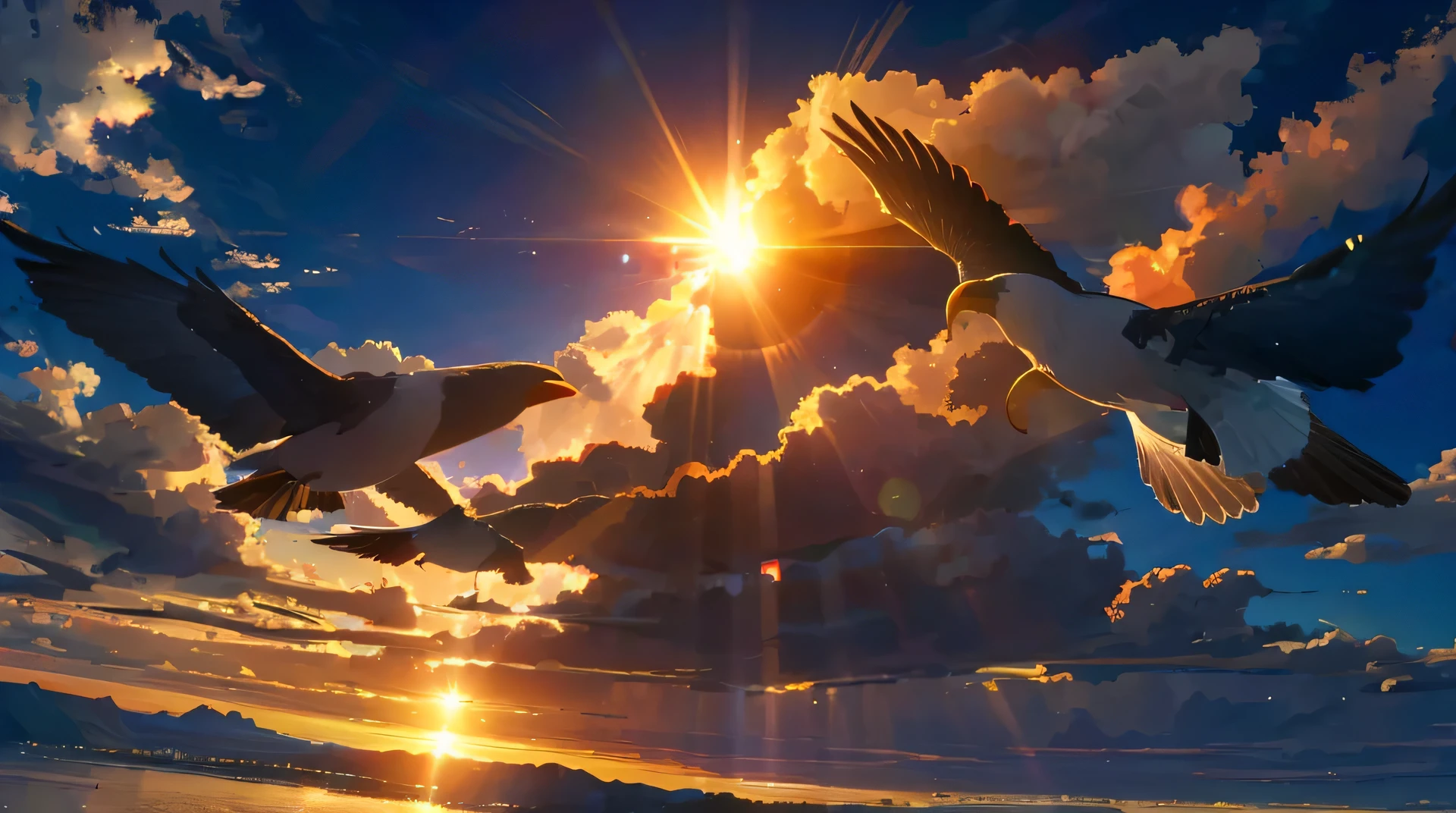 High resolution,High resolution,high quality,sun,bird flying in the sky,hot sunshine