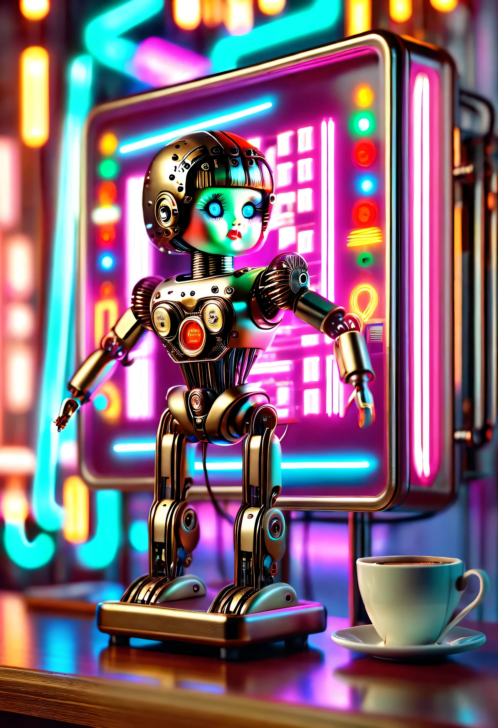 top quality, future world, State-of-the-art robot, Beautiful Woman swimming in donuts pool and eat the donuts, Transformed into a cyborg except for the face, whole body photo, (Eating Donuts:1.4 , full of donuts photo, donuts in hands, donuts in mouth, full of donuts in room)