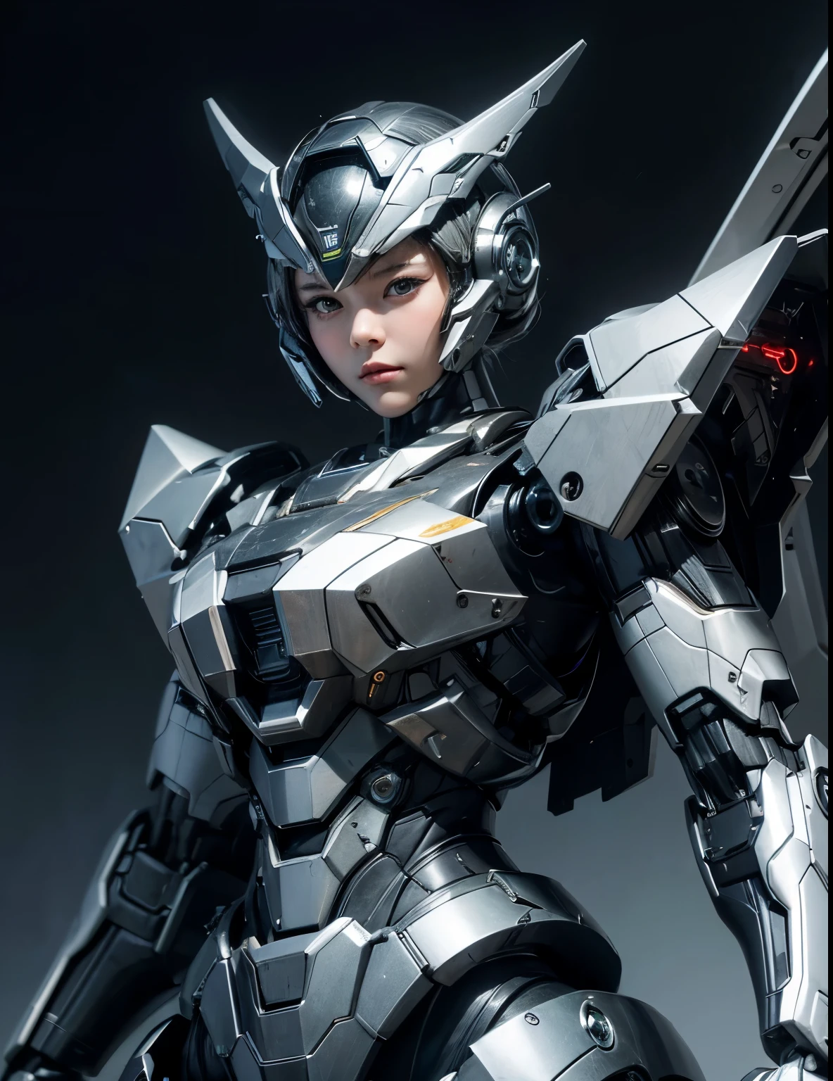  Super detailed, advanced details, high quality, 最high quality, High resolution, 1080p, hard disk, beautiful,(war machine),(headgear),Capture the big picture,beautifulサイボーグ女性,Mecha cyborg girl,battle mode,Mecha body girl,She is wearing a futuristic war machine weapon mecha,