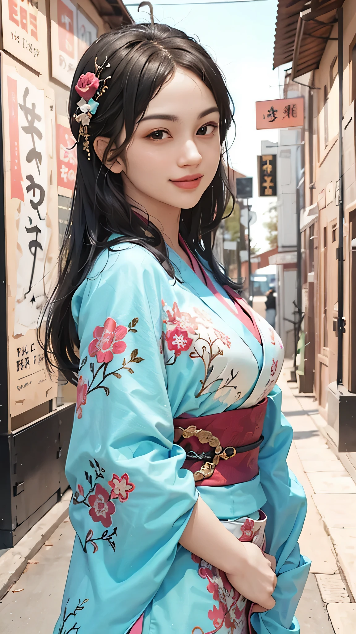 (masterpiece, top quality, best quality, official art, beautiful and aesthetic:1.2), (1girl(Smiling)),elaborate costume(Luxurious Japan kimono(Colorful kimono(detailed embroidery))), extreme detailed,(Fractal art),colorful,highest detailed,Mandala in the background