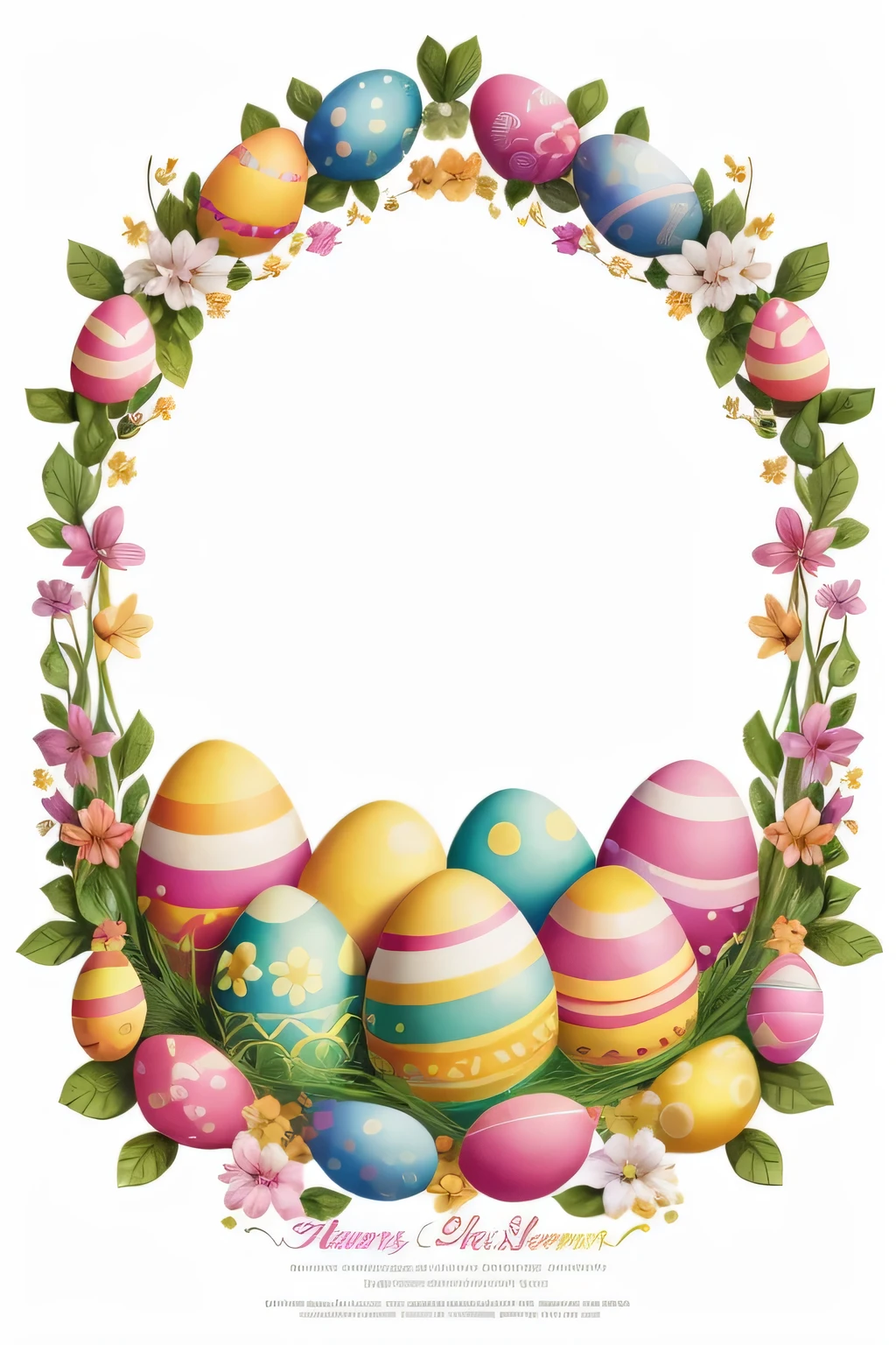 A promotional design poster for an Easter egg hunt for children, featuring an attractive central white space for writing, immersed in the fantastic colors of Easter. Este vibrante, Whimsical artwork invites young imaginations to fill in the details, adding excitement and anticipation to the joyous Easter holiday event. Detalhado e meticulosamente elaborado, Each element of this high-definition poster radiates the beauty and charm of the season, making it an official masterpiece and a high-quality addition to any Easter celebration promotion.