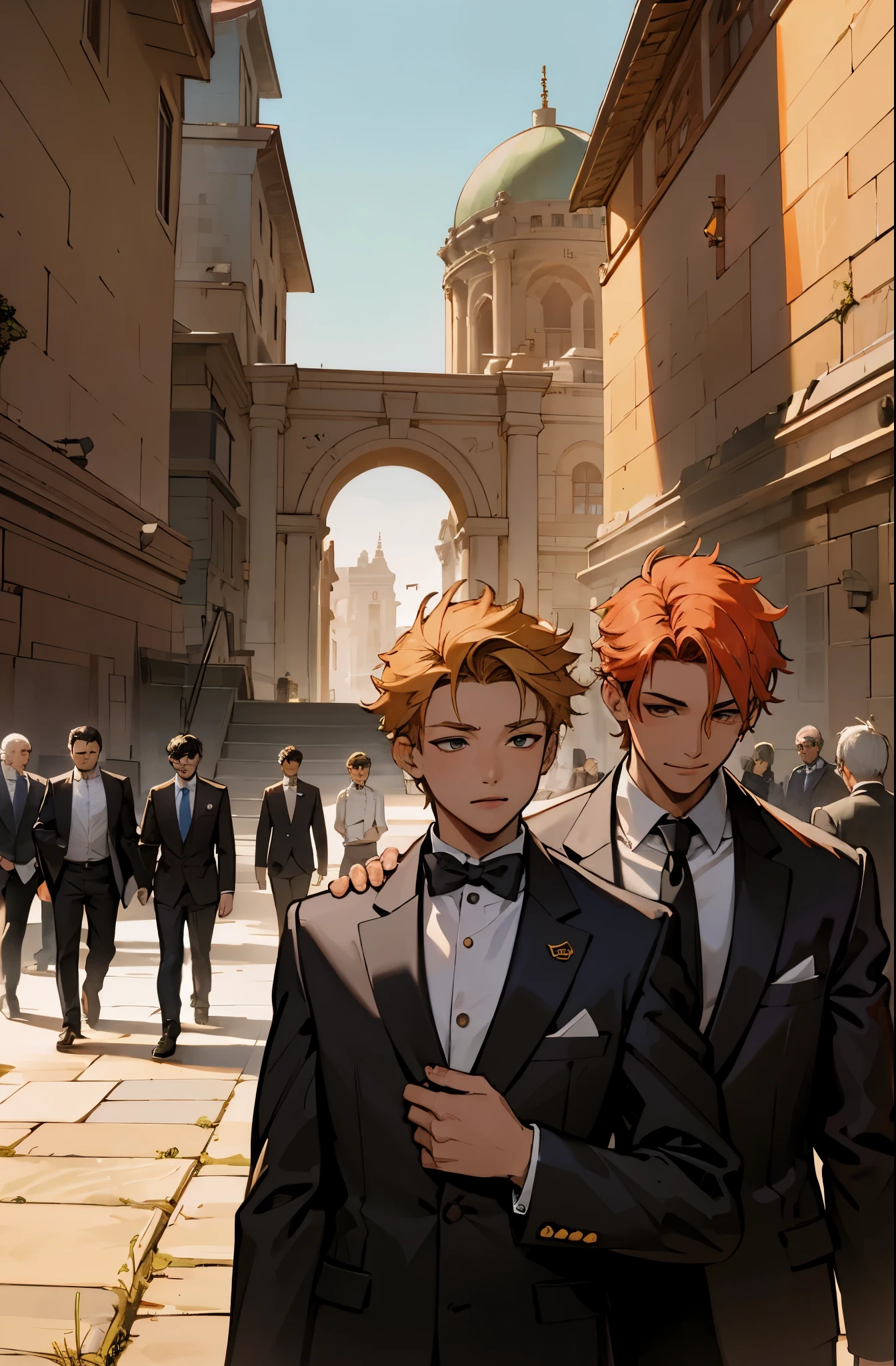 two 17 year old boys sadly go to a funeral
