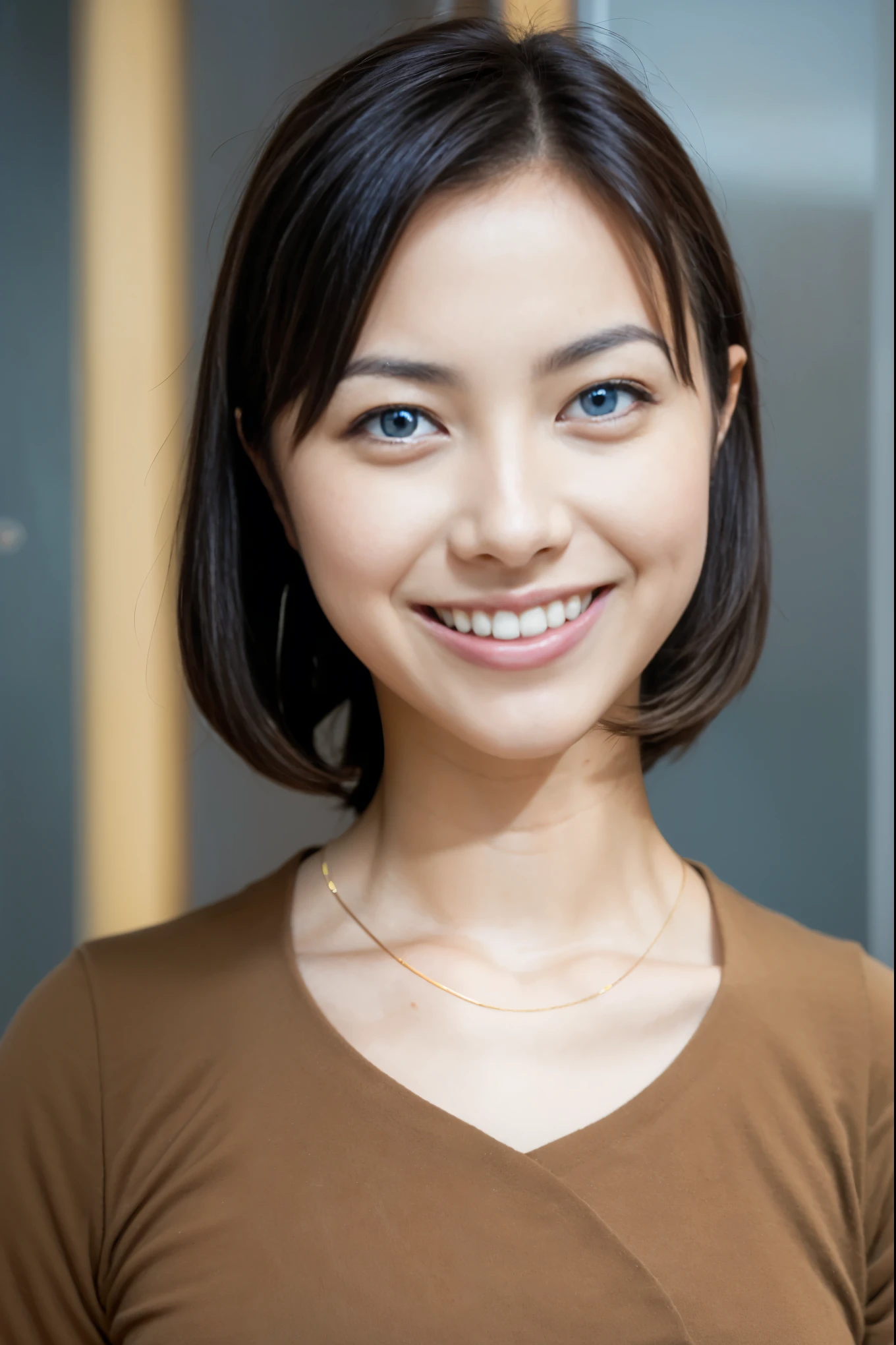 (best qualtiy,4K:1.3),hyper realisitic,(midle breast: 1.2), Cheerful woman , 1 Woman, dark brown hair , thin legs, A refreshing smile, poolparty,Detailed eyes, double eyelid ,Sensual dress with low collar, beautiful breast,Super Detailed Face,Detailed lips, CG unity 8k wallpaper, ultra-detailed, highres, soft light, beautiful detailed girl, extremely detailed eyes and face, beautiful detailed nose, beautiful detailed eyes,cinematic lighting ,perfect anatomy,slender body,smiling