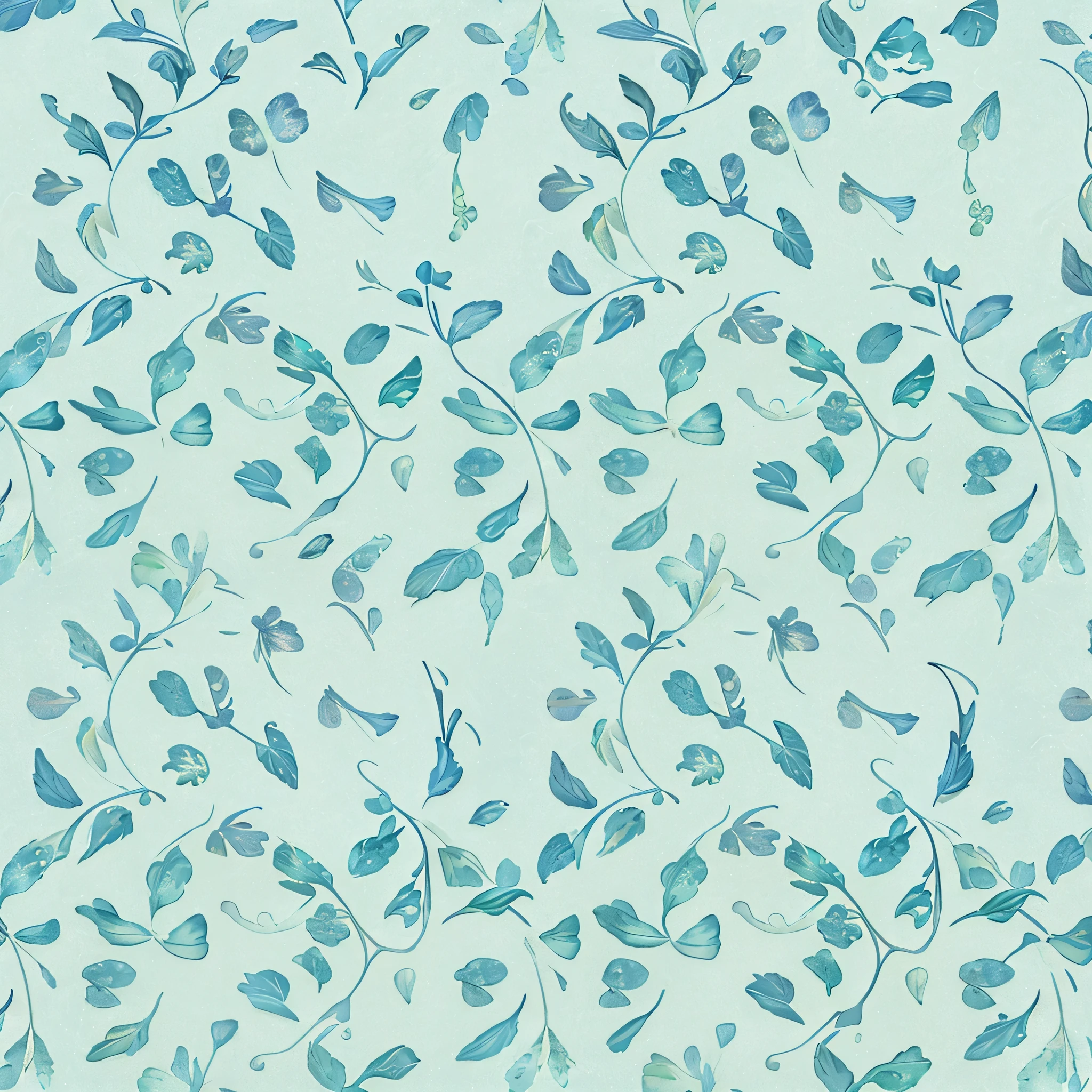 a close up of a blue and green leaf pattern on a white background, vines. tiffany blue, twisting leaves, wallpaper pattern, delicate patterned, seamless pattern design, wallpaper design, botanical background, highly detailed pattern, fractal blue leaves, soft blue texture, subtle pattern, seamless pattern, glistening seafoam, background soft blue, pastel blue