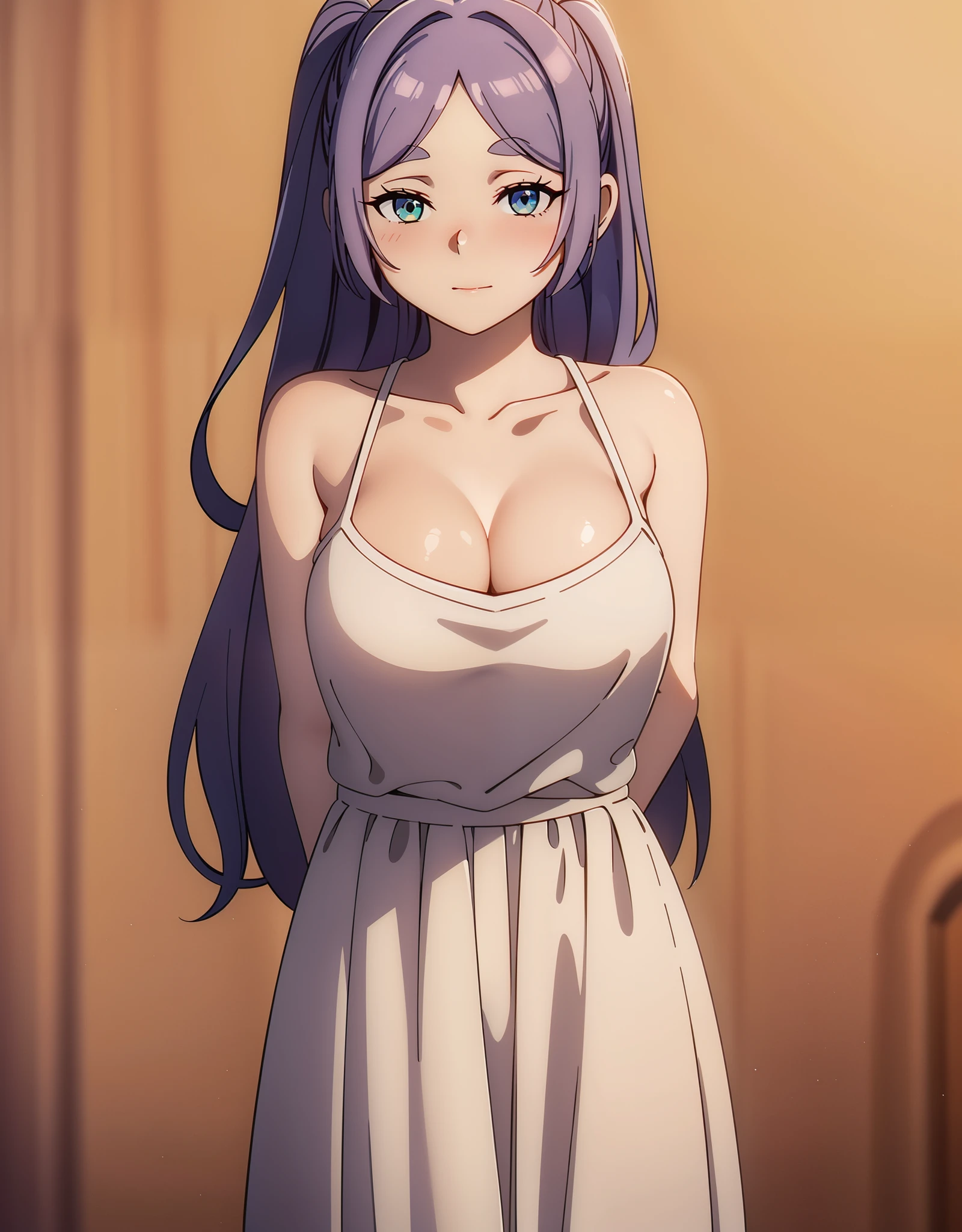 (best quality, masterpiece),Sexy, 1 girl, 18 years old, pride, tight long skirt, looking at the audience,((blush)), Off the shoulders,