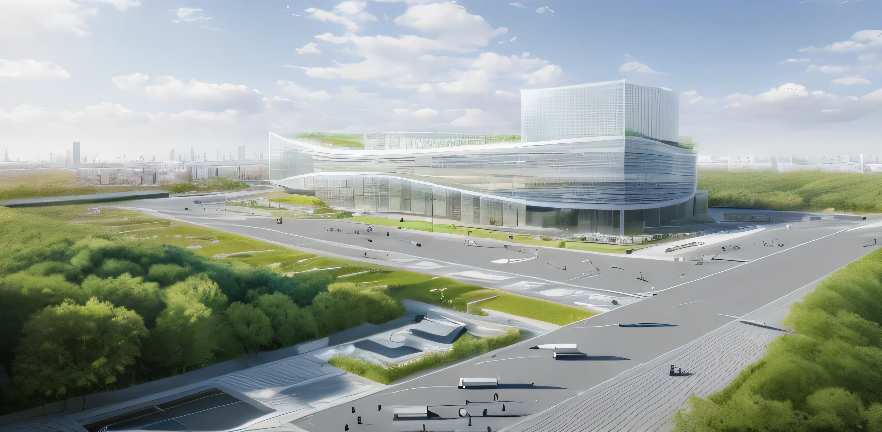 a rendering of the new building is shown in this image, par Zha Shibiao, archaic, Bjarke Ingels, rendu architecturaling, An award-winning rendering, inspired by Zha Shibiao, inspiré par David Chipperfield, rendu architectural, par Ni Yuanlu, rendu d'architecture, mise au point nette illustration QG, visualisation architecturale