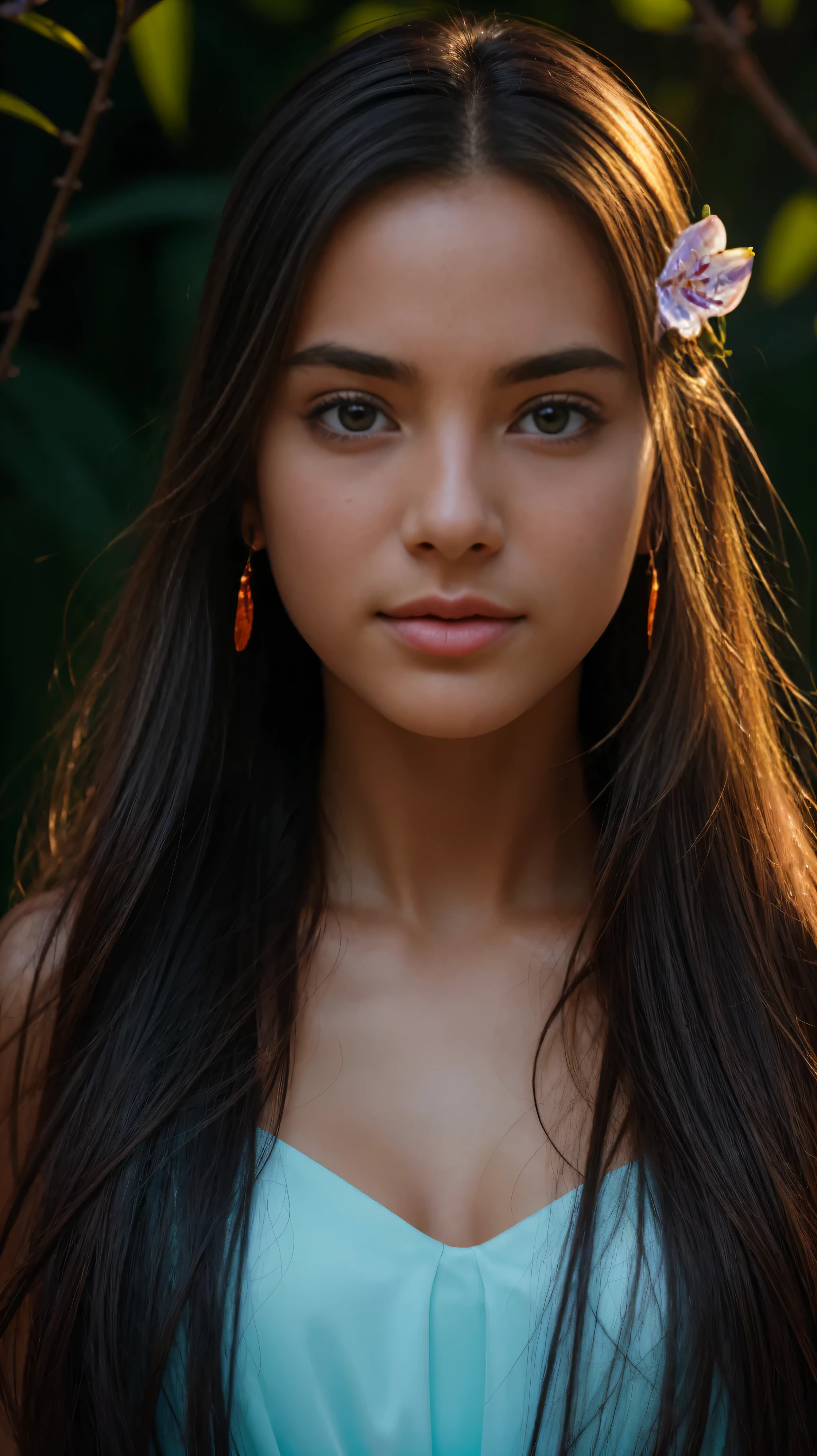 Beautiful realistic girl with BRIGHT WHITE-BLUE long hair ,Close-up of clean skin with detailed skin ,full length,in a short miniskirt,on an orange background ,Against the background of the starry sky,bright makeup,detailed eyes,EARRINGS WITH GLITTERS,two-leaf gray flower,translucent speckled bifoliate gray,Биолюминесцентный — сверхhigh quality 8K, High contrast, rich colors, soft light, Super detailed photos. ultra high quality 8K, High contrast, noise reduction, яркие rich colors.. high quality, 8K Ultra HD, High contrasthigh quality,мягкие close focus,very beautiful flower, translucent red lily of the valley with dew drop flower, bioluminescent flower glows and shimmers, he grows in a mysterious forest, shrouded in mystery, Сверхhigh quality 8k, High contrast, rich colors, soft light, Ultra-detailed photos. Сверхhigh quality 8k, High contrast, noise reduction, bright rich colors.. high quality, 8K Ultra HD, High contrast