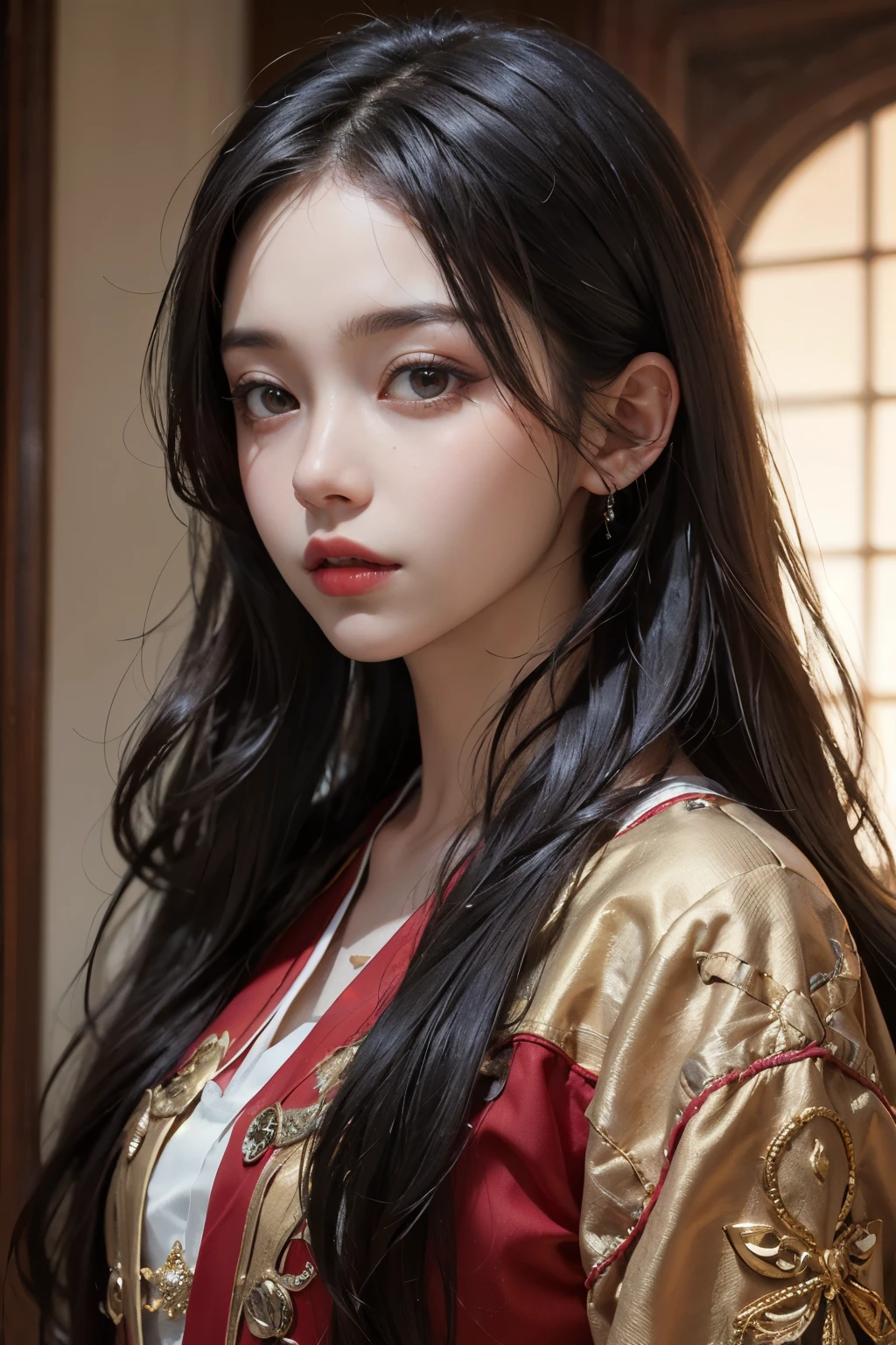 ((best quality)), ((masterpiece)), (detailed), perfect face, long hair, black hair, kimchi hair