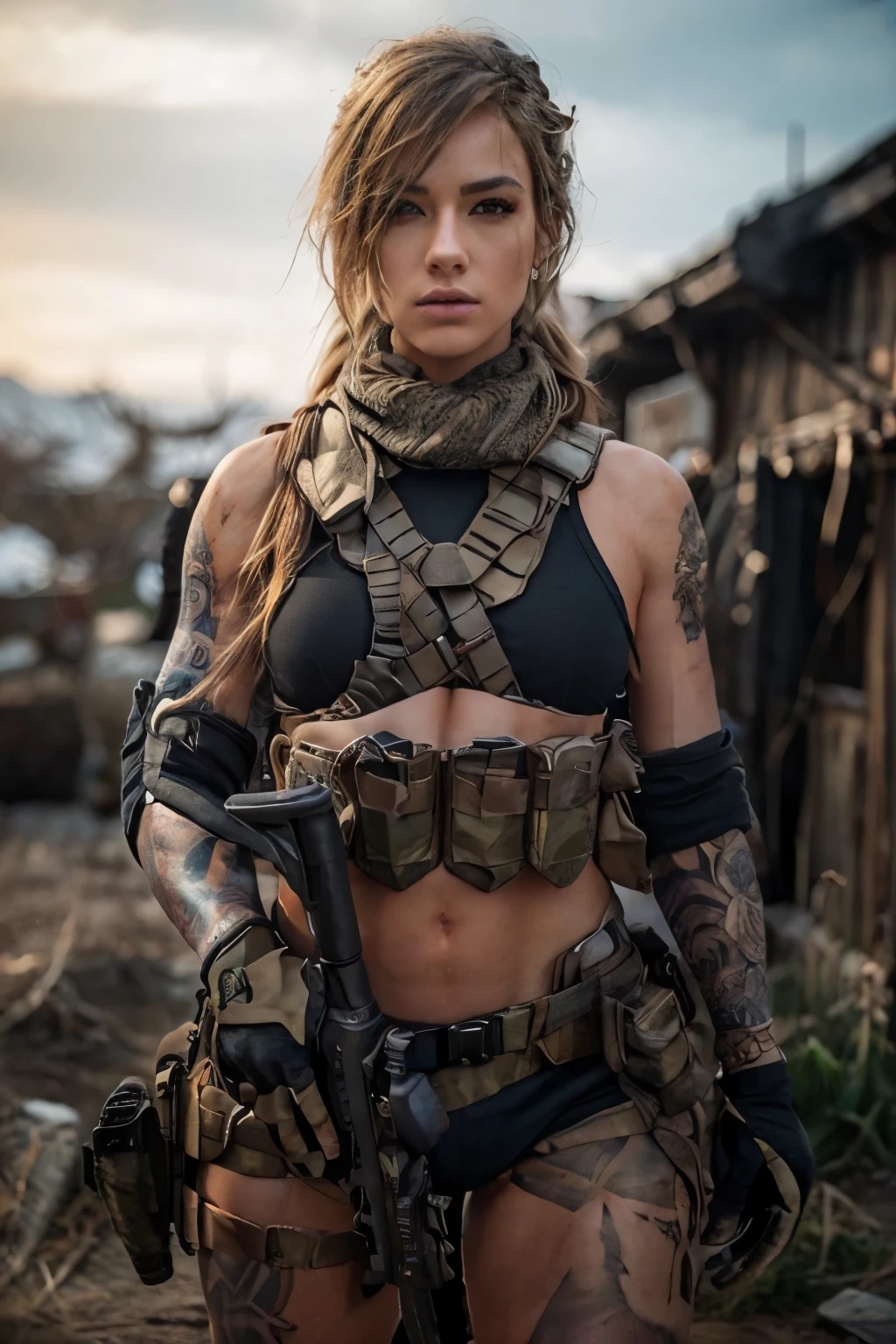 photorealistic, battle female Empowerment, skin, fitness, Norse female United,