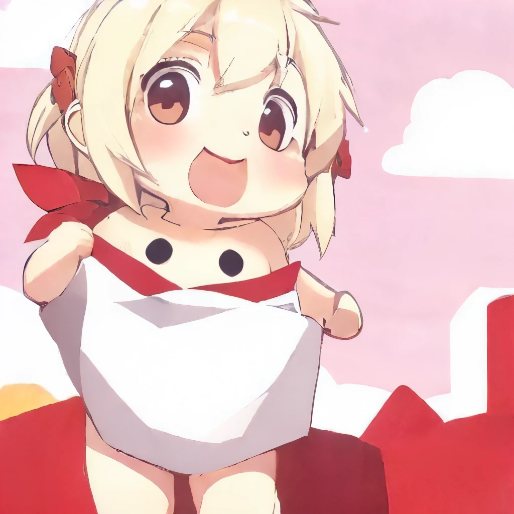 Beautiful young girl with short golden hair, fully nude, short height,  expression of distress, highly detailed, photorealistic, 8k, masterpiece, short height　flandre_scarlet