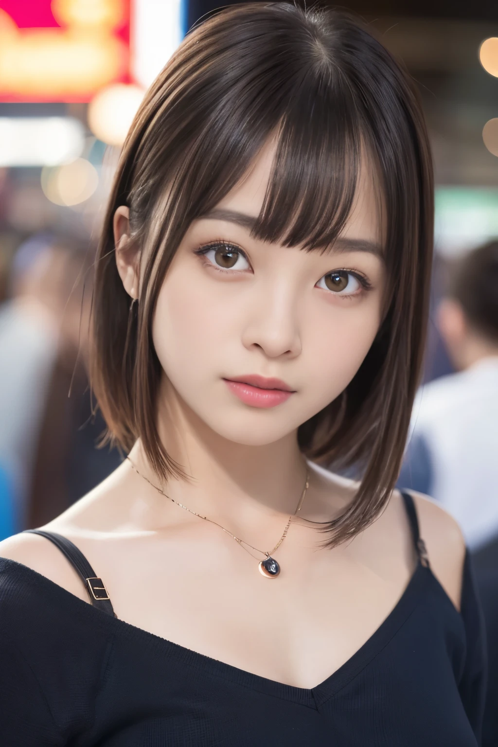 (4k,  highest quality, High resolution:1.1), (realistic, photo-realistic:1),  a flat chest cute girl, same, (cute:1.8), cuties,  alone, (flat chest:1.2), fine black eyes, innocent eyes,  blush , random clothes,美乳
masterpiece,  beautiful lighting,movie theater lighting,film grain,jewelry, heart shaped necklace, earrings,  bangs, Cherry lips,  looking at the viewer, Upper body, parted lips,  upper teeth, (smile eyes:0.6), Nipples fully visible、胸はnaked,naked,nakedの胸,The depth of the nipple is written,   blurred background,  focus of the eye, Bokeh, 85mm lens, f/1.4 , professional lighting, photon mapping, radio city, Physically based rendering,high detail,  masterpiece,Nipples fully visible,small breasts,hot spring,areola