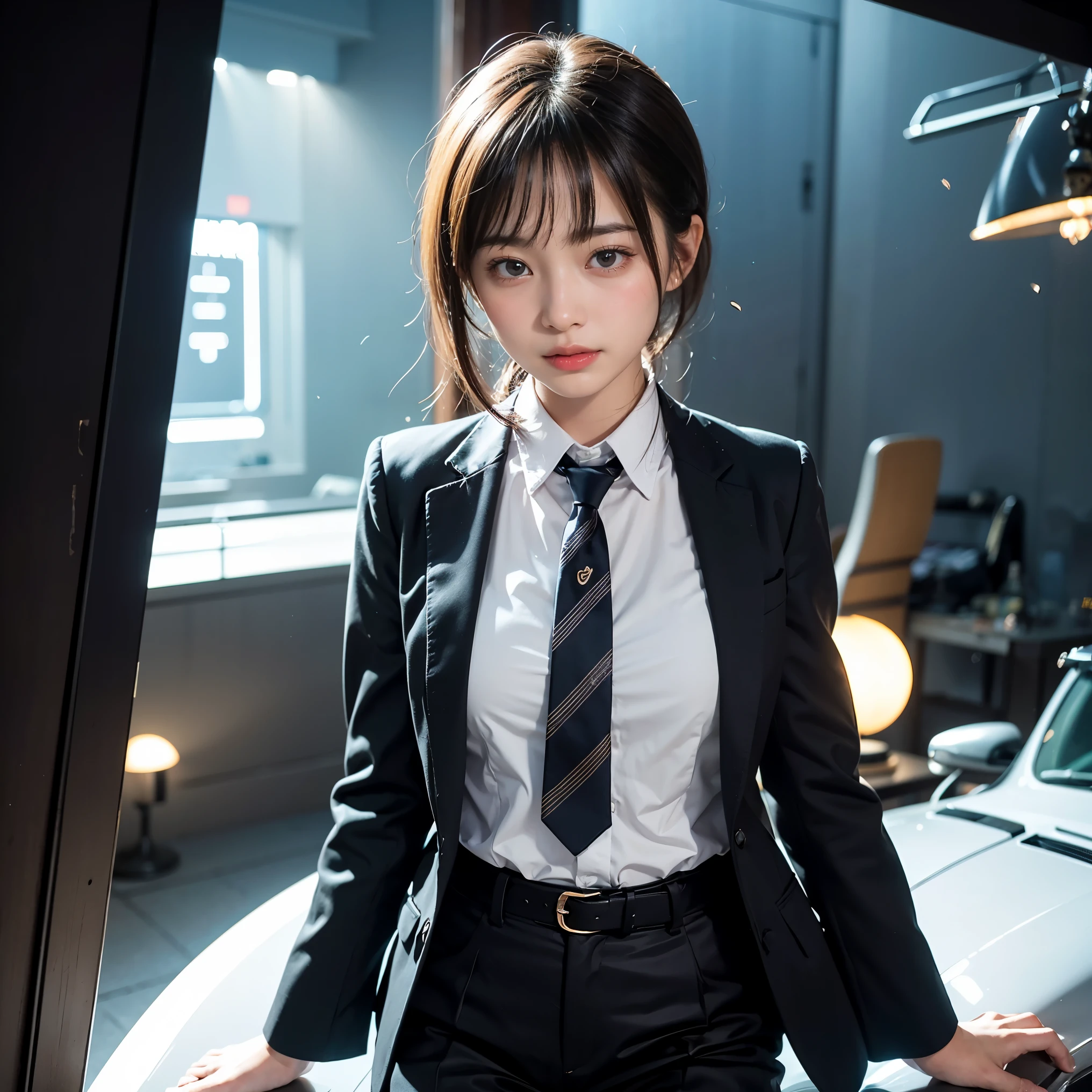 cute nipples、embarrassing、detailed face、fine hands、thin legs、(debris flies, highest quality:1.2), 8k, official art, chest、cute、wearing a suit、 planet, trending on cgstation, 太陽系外planet, official art, mar planet, Sakimi-chan, Five Fingers Photos'Main body, Full body Esbian、beauty of suit、cool look、 (masterpiece) (highest quality) (get used to it) (8k) (movie lighting) (sharp focus) (complicated)black hair、、小さいchest、laughter、incredibly stupid, (beautiful girl, cute face, turn back, gold ornaments in hair、naked、chestのクローズアップ, gardenia, Viola family, space , looking at the viewer, film grain, chromatic aberration, オッパイsharp focus, face light, dynamic lighting, cinematic lighting, get used to itな目と顔, (gray tie、1 part:1.2)