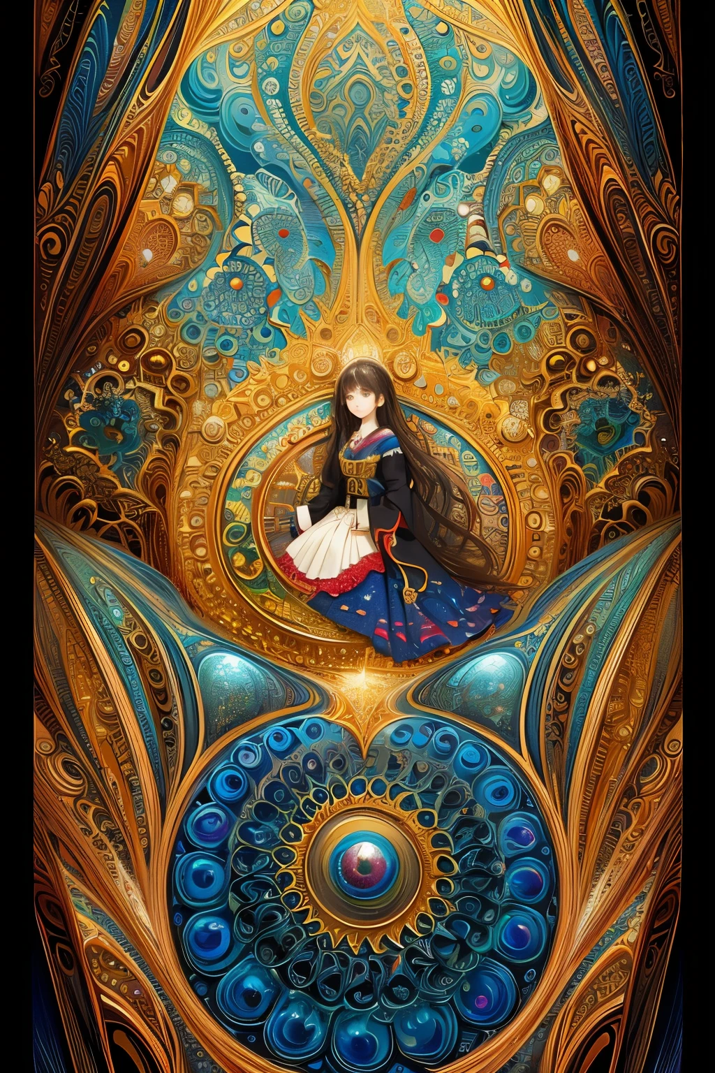 (masterpiece, highest quality, highest quality, official art, beautiful and aesthetic:1.2), (1 girl), very detailed,(fractal art:1.3),colorful,most detailed