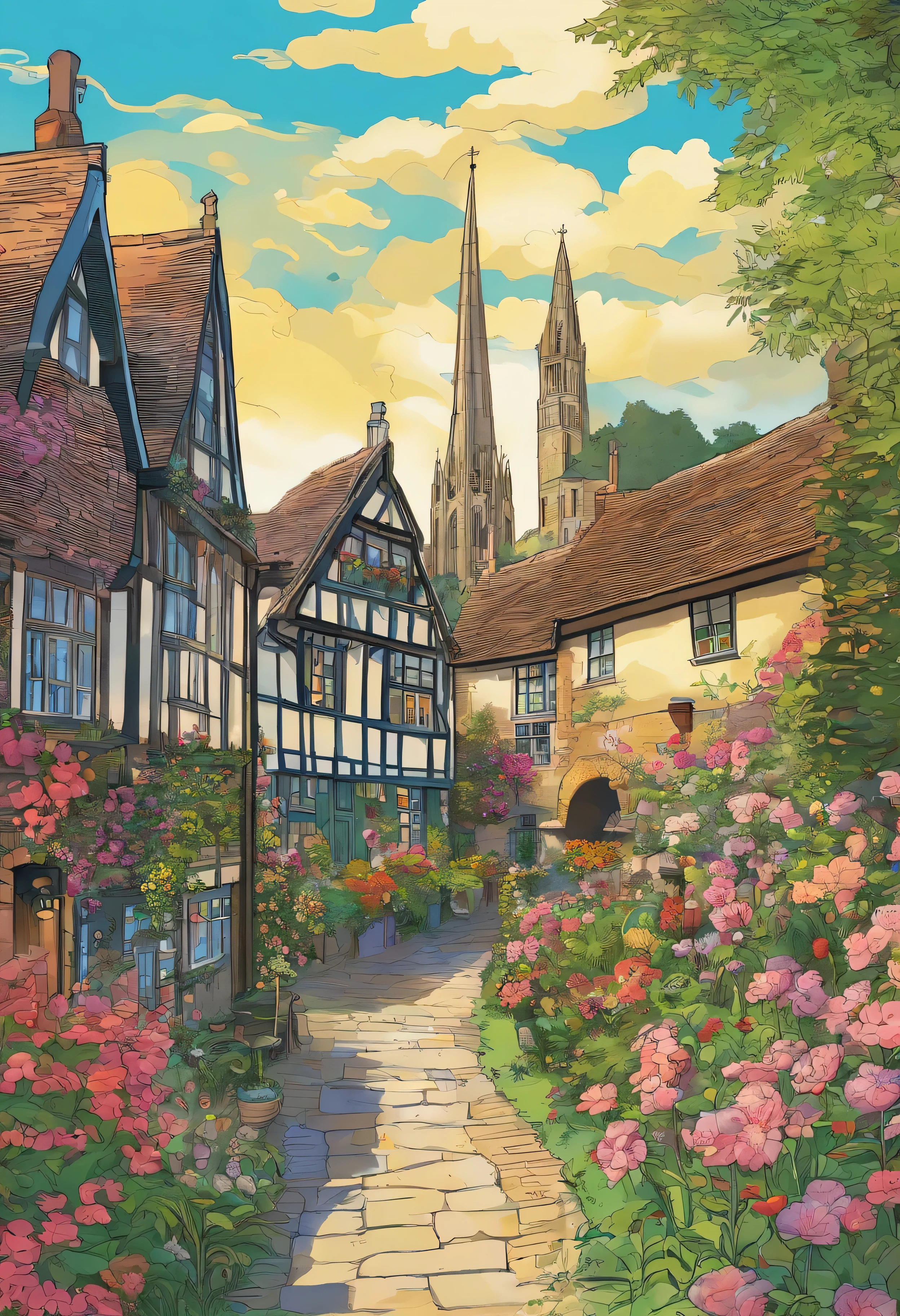 England's most romantic town,when the sun is shining,The beautiful clear moat is full of flowers,就如同进入了油画世界 古老的气息在微风中🍃 ✨Canterbury(Canterbury) A place where you come once and never want to leave. The fairy tale world of my dreams‼ ️