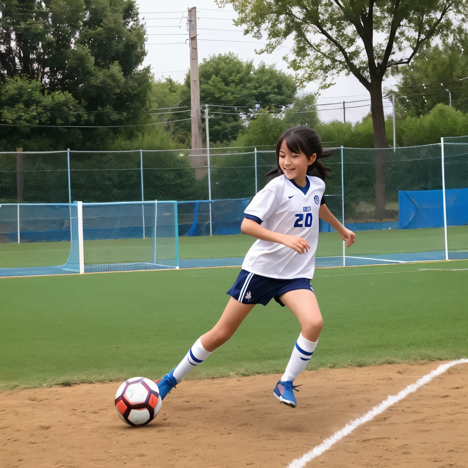  girl playing soccer