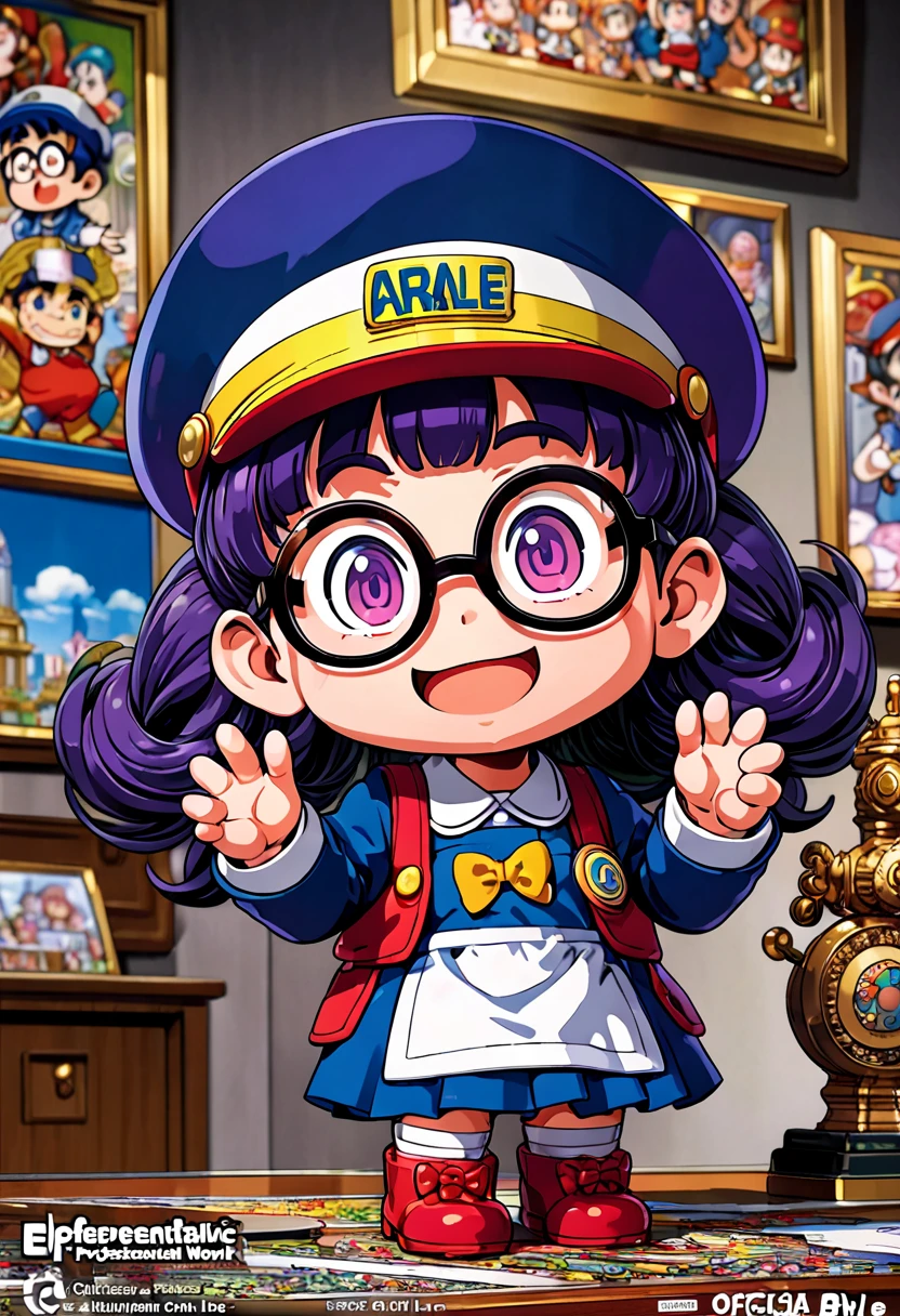 arale, chibi girl, (best quality, masterpiece, Representative work, official art, Professional, Ultra intricate detailed, 8k:1.3)