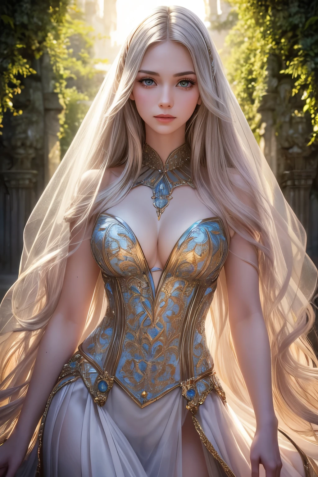Narnia woman, detailed face, detailed eyes, flowing hair, delicate facial features, enchanting expression, fair skin, soft lips, captivating gaze, slender figure, graceful posture, magical atmosphere, ethereal beauty, mysterious background, enchanting lighting, vivid colors, fantasy art style, surreal elements, dreamlike quality, high-resolution masterpiece (1.2), photorealistic details, vibrant colors, enchanting aura
