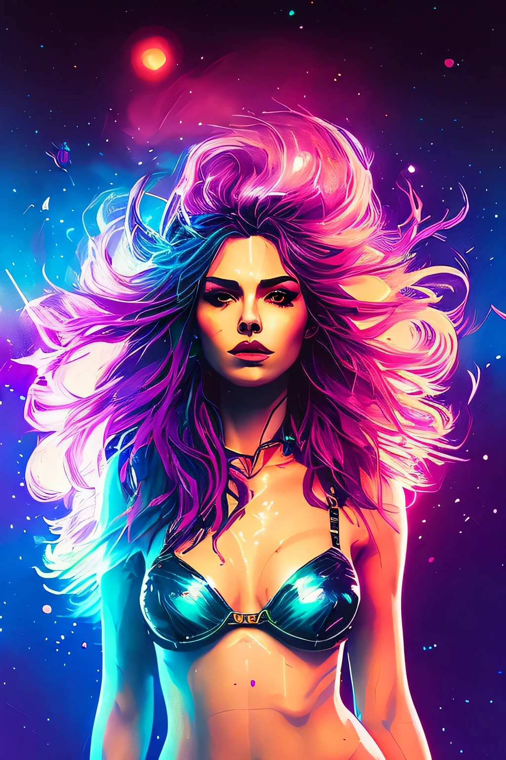 (snthwve style:1) (nvinkpunk:0.7) drunken beautiful woman as delirium from sandman, (hallucinating colorful soap bubbles), by jeremy mann, by sandra chevrier, by dave mckean and richard avedon and maciej kuciara, punk rock, tank girl, high detailed, 8k,
sharp focus, natural lighting, subsurface scattering, f2, 35mm, film grain