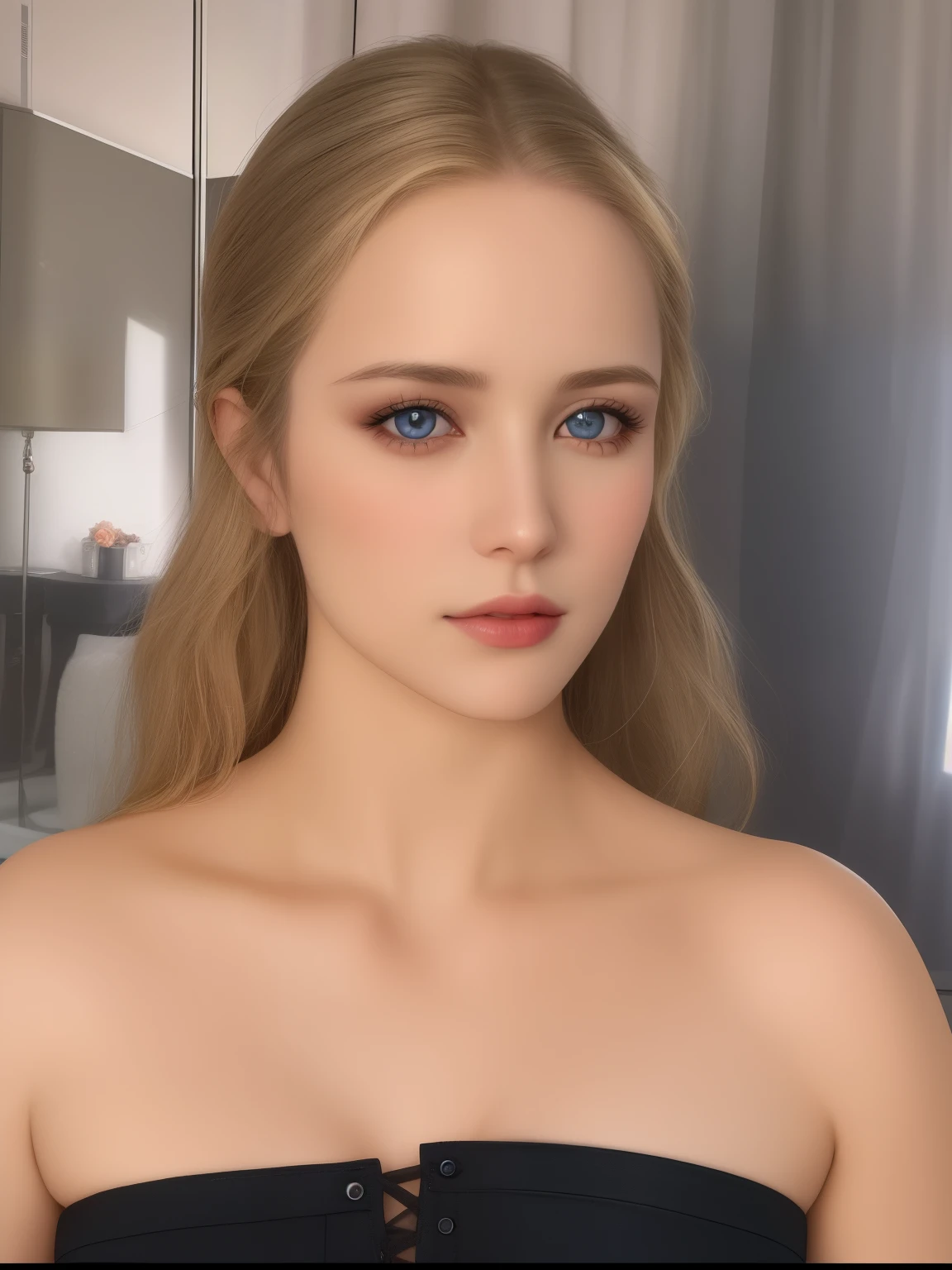 Jennifer Lawrence, nude sexy clothes, character portrait, 3 9 9 0 s, short hair, intricate, elegant, highly detailed, digital painting, artstation, concept art, smooth, sharp focus, illustration, art by wlop, charlie bowater and alexandra fomina