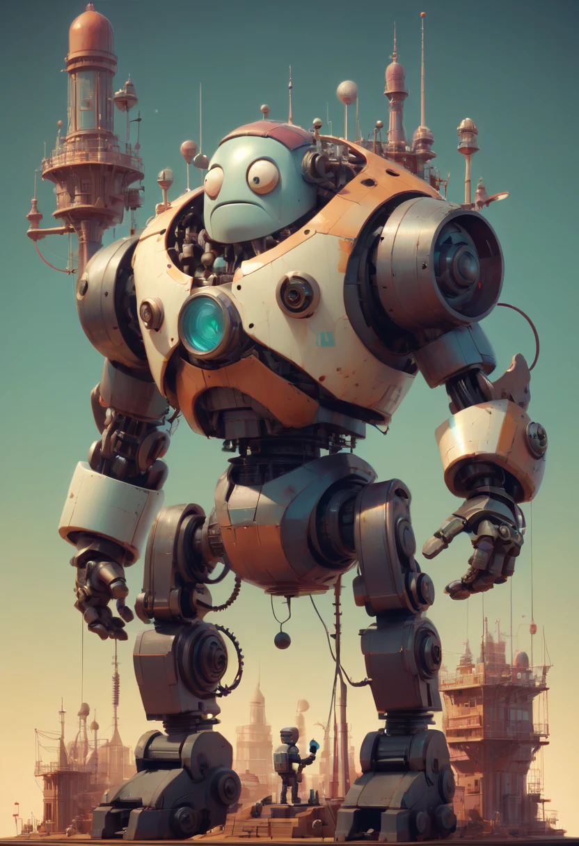 Mechanical Puppet by James Gilleard, best quality, masterpiece, Representative work, official art, Professional, Ultra intricate detailed, 8k