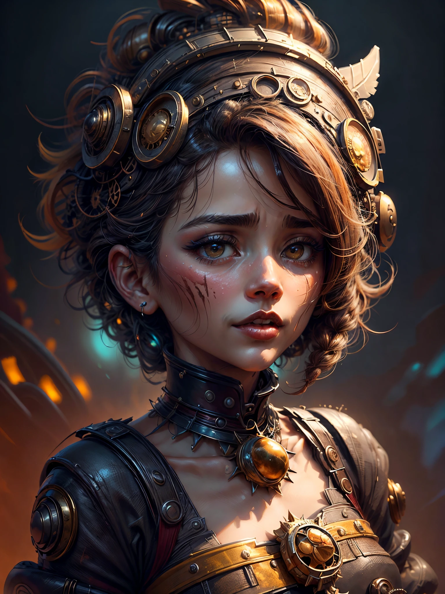 Detailed hyperrealism genetics bio-fi geisha transcendence belle Navigator, extraterrestre mujer hermosa, Moda apical, sombreado facial perfecto, llorando tristeza,lagrimas cayendo por su mejilla , aesthetics, revestimiento de cobre negro vanta claro, brillo dorado ardiente, conectando el cabello que fluye brillante, QR code glyphs, radioactive prismatic molecules., suaves pinceladas impresionistas, color sublime sutil, textura de lienzo, cosecha apretada, colores apagados, Pintura de retrato, action pose, Llena toda la imagen, ricos hiper detalles, Vivid global light, 3D impecable 32K elegante, Perfect composition of the inventor.., sombreado de sombras impresionante y realista, Oh!, profesional ominoso arte conceptual, un intrincado, elegant, pintura digital muy detallada, arte conceptual, semillas, sharp focus, illustration, al estilo de Jackson Pollock