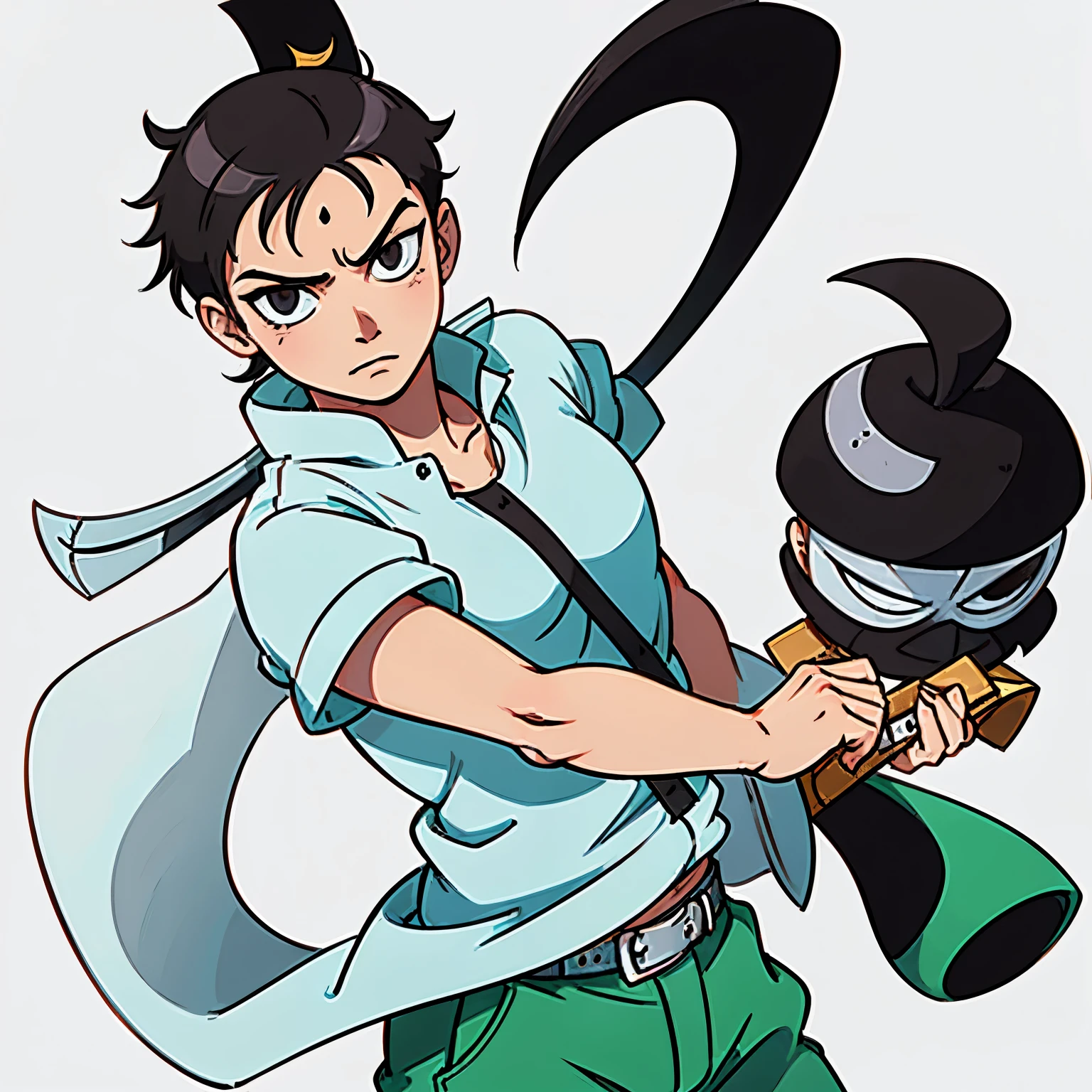 Roronoa zoro, fundo branco, pose de combate