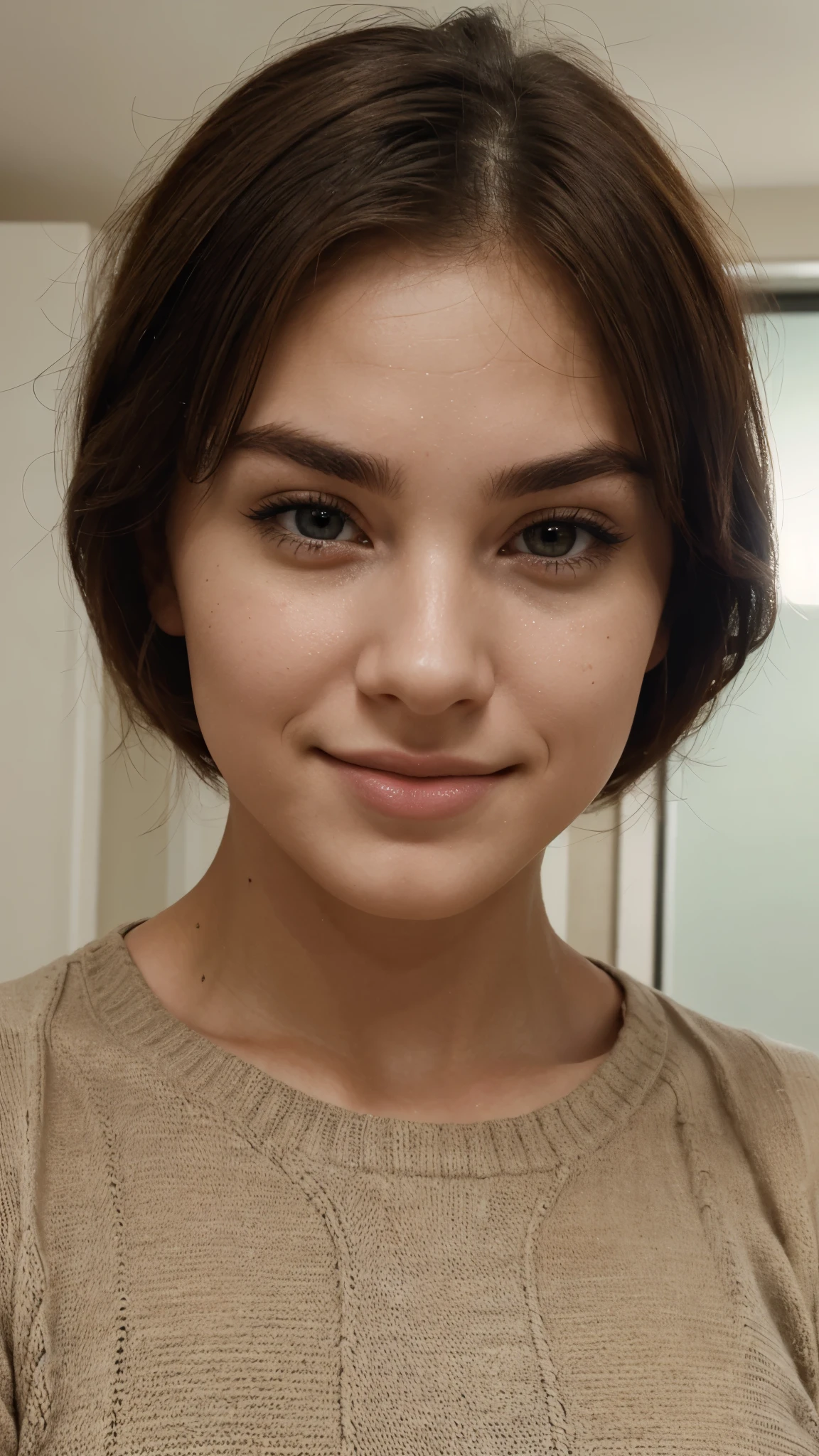 Nora is a young woman, with a fit and attractive face. His face has ridges that show a lot of intelligence and strength. His eyes are large and powerful, with a warm brown color that reflects his emotions and depth. His eyebrows are curved and well-shaped, but smooth and unassuming. Her nose is small and has a smooth texture, which adds to the beauty of her face. His lips are funny and pleasant, they are always smiling and cheerful.