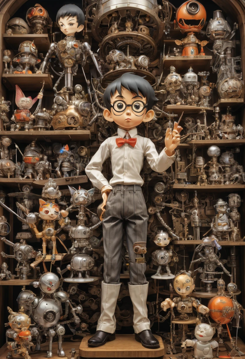 Mechanical Puppet by Osamu Tezuka, best quality, masterpiece, Representative work, official art, Professional, Ultra intricate detailed, 8k