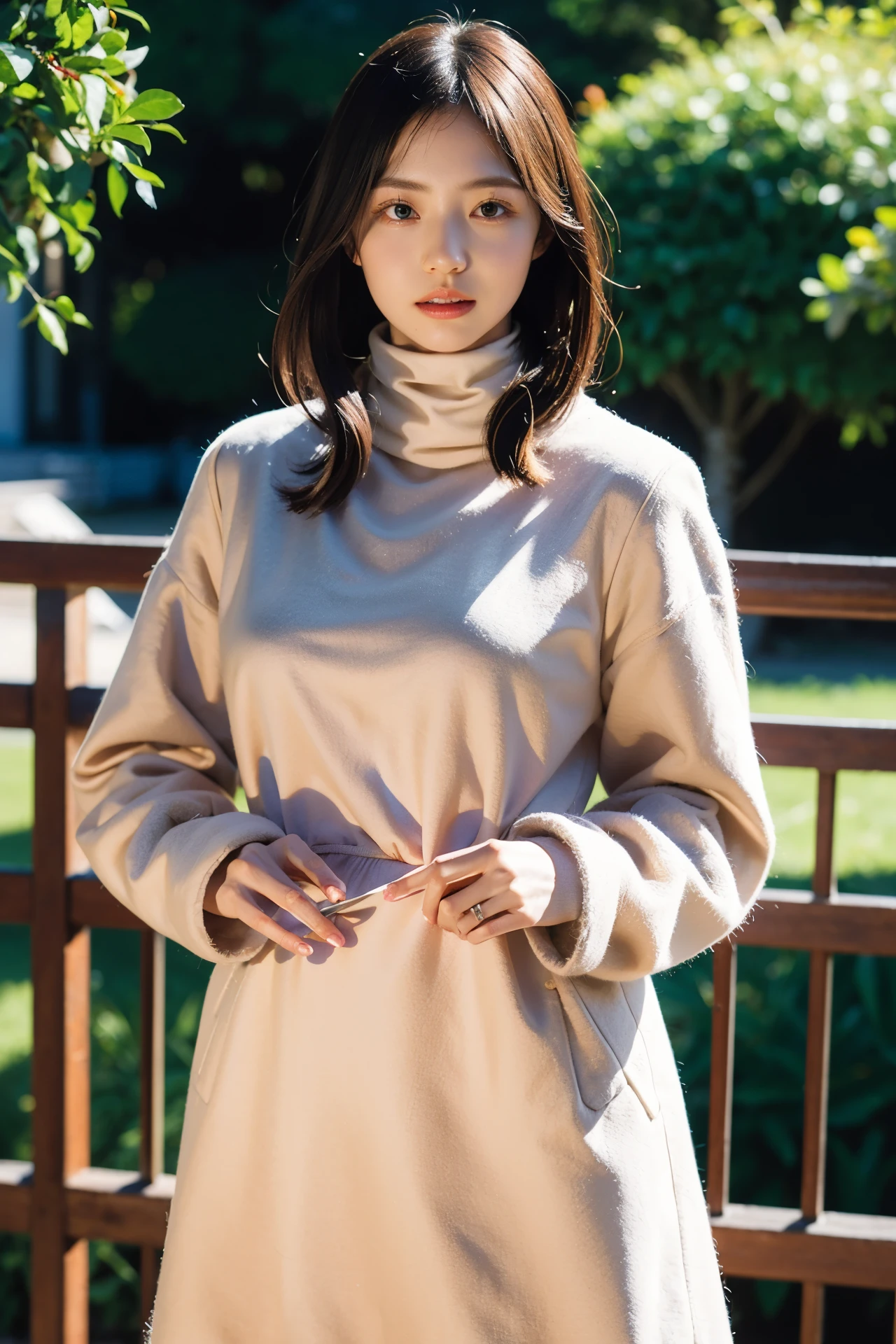 1 girl,best quality,Masterpiece,illustration,Delicate and extremely beautiful,CG,unity,8K wallpaper,miraculous,exquisite details,Masterpiece,official art,very detailed CG unity 8K wallpaper,Incredibly nonsense.,large file size,very detailed,height,very detailed,Beautiful girl with details,realistic,outdoor,(Turtleneck_coat:1.4),nude