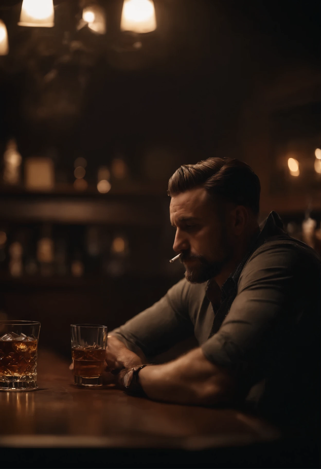 Drinking a glass of brandy at a fight club