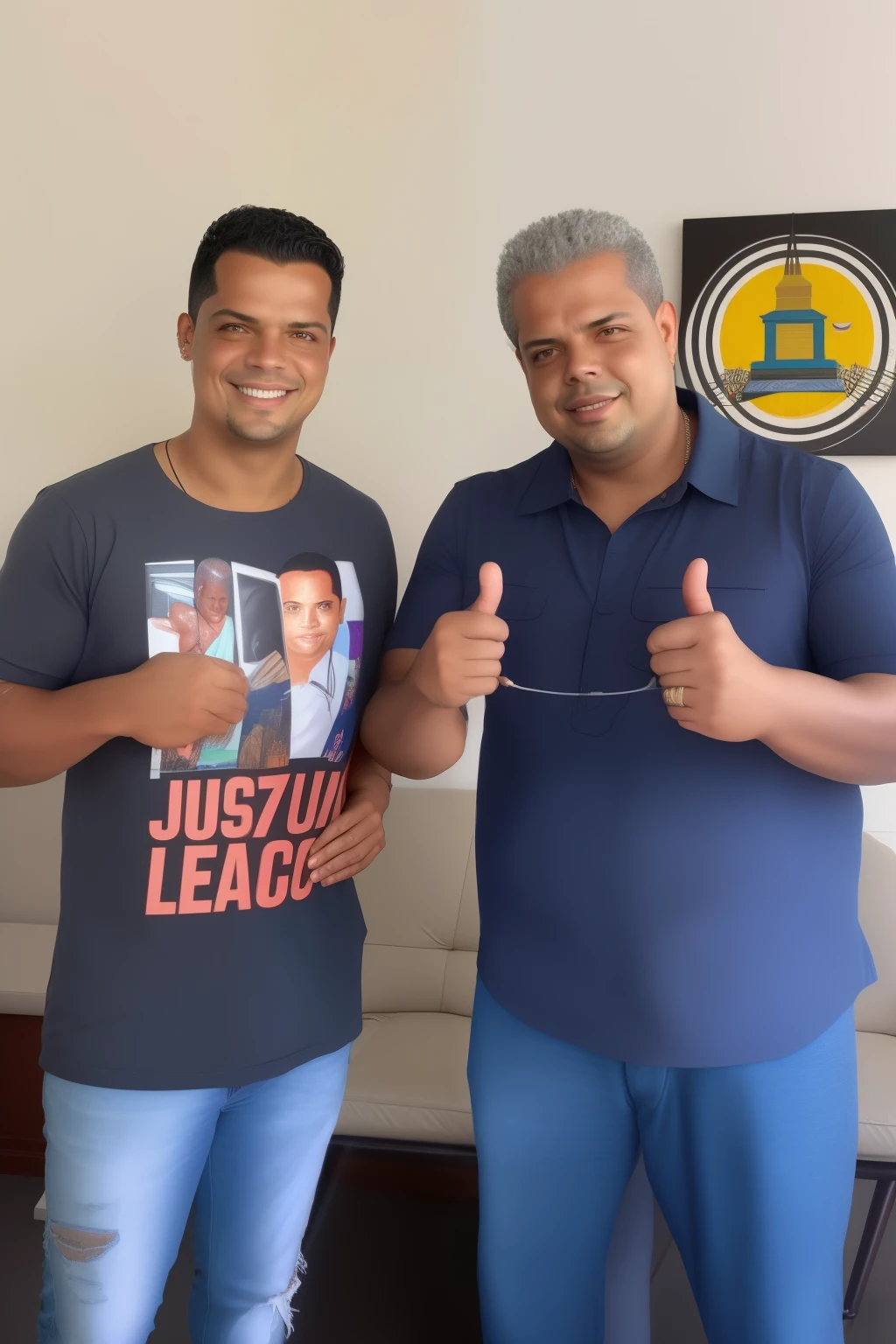 dois homens parados um ao lado do outro fazendo sinal de positivo, edu souza, ronaldo luis nazario da lima, postagem no Facebook, inspirado em Francisco Souza, ronaldo luis nazario de lima, Phenomenon Ronaldo Nazário, by Rodolfo Amoedo, Mohamed Reda e HR Giger, instagram post, por Willian Murai, by Fernando Gerassi