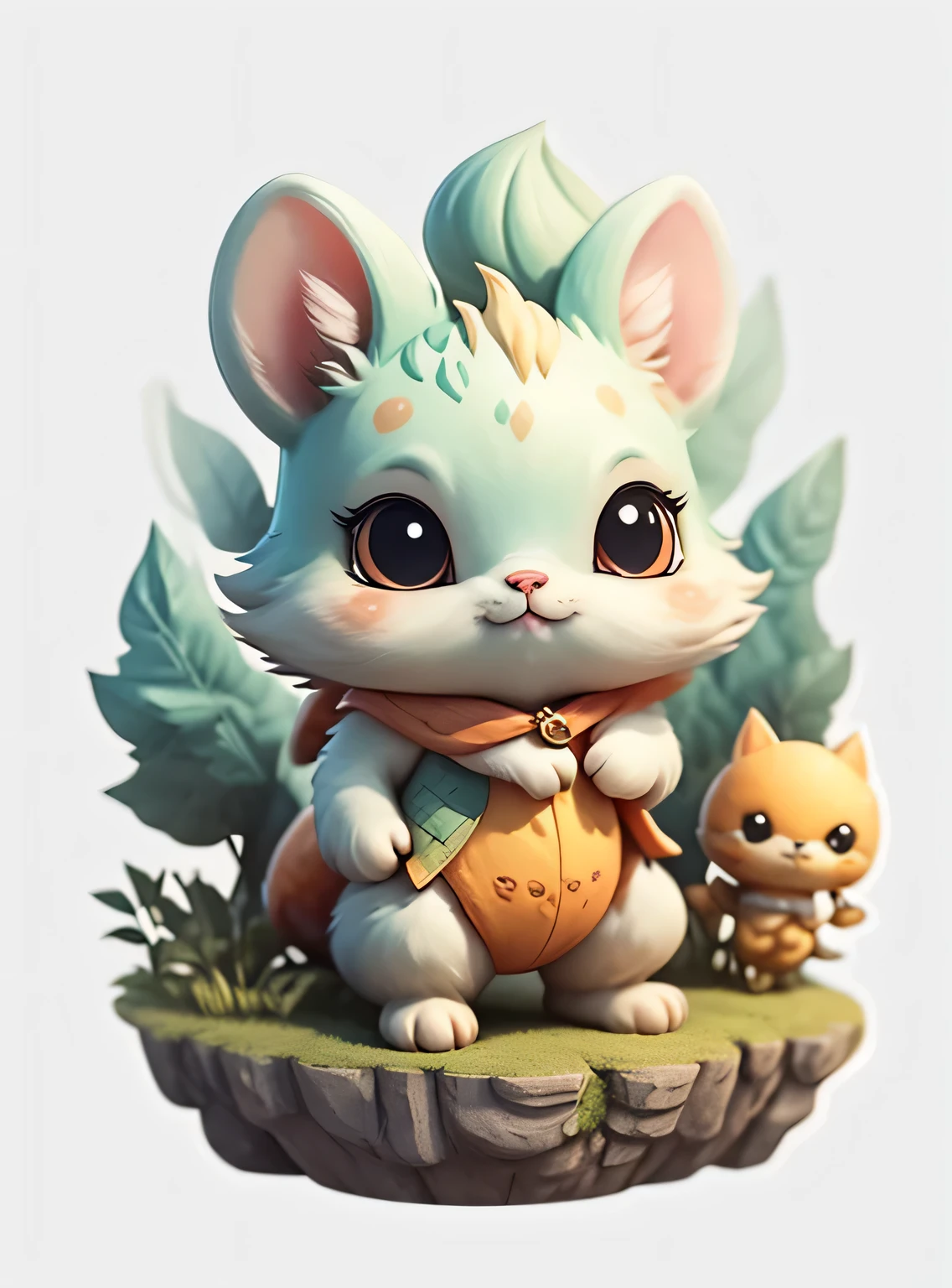 Arte conceitual imaginativa de uma criatura fofa inspirada em Lora, with the appearance of a cute dragon. (Tag CuteCreatures com peso 0.9)", clipart, 5 em um, fundo branco