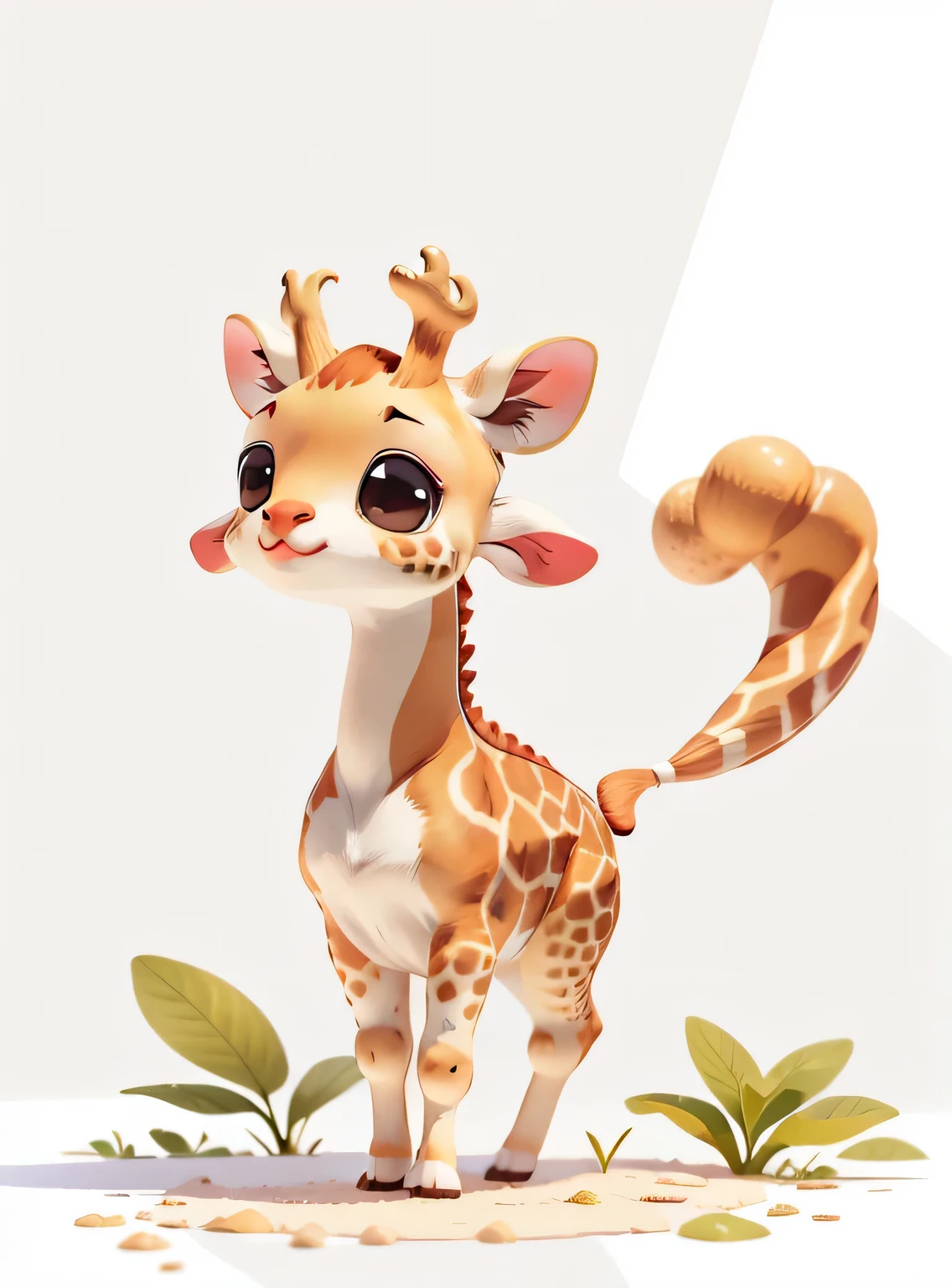 beautiful baby giraffe. melhor qualidade. fundo branco