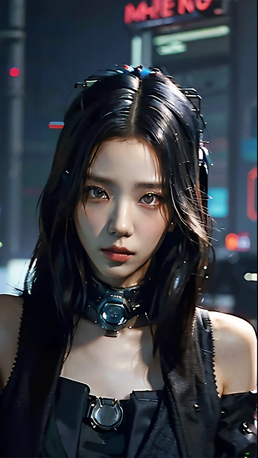 ((Best quality)), ((masterpiece)), (highly detailed:1.3), 3D, beautiful (cyberpunk:1.3) woman with long black hair, sexy black dress clothes looking at camera, dinamic pose, dinamic style, detail, ultra detailed, ultra masterpiece, 8K, ultra HD,