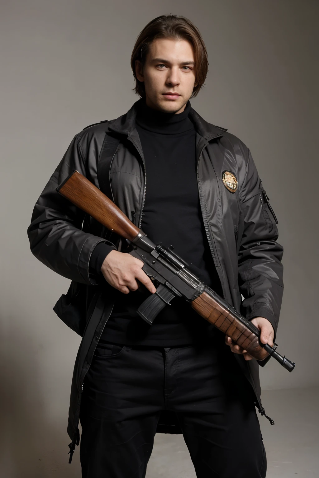 A tall man with ak47